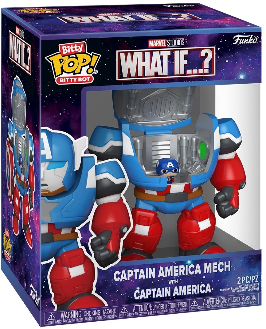 Funko Bitty Pop! Bitty Bots Marvel: What If…? - Captain America (Mech with Captain America) Vinyl Figure
