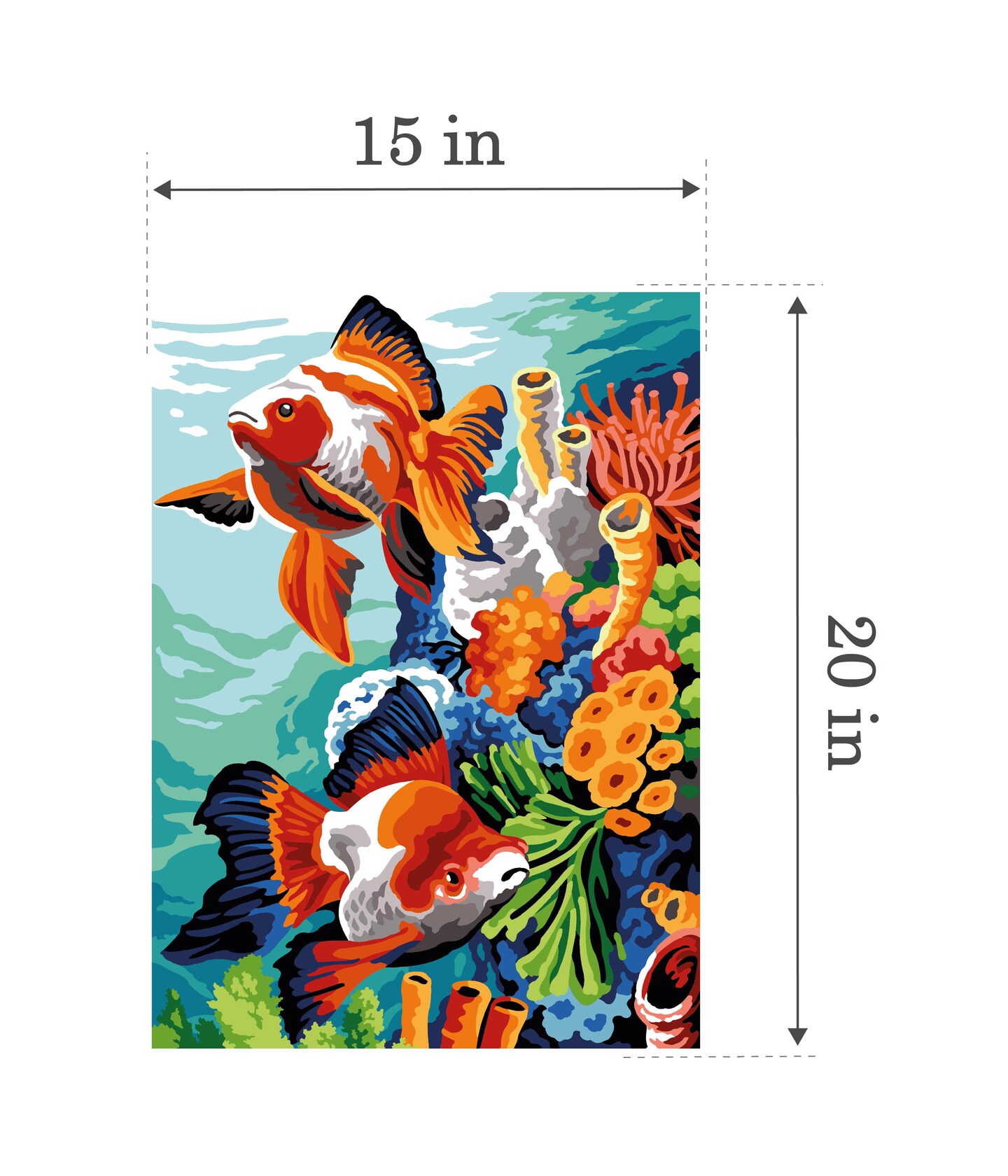 Needlepoint canvas for halfstitch without yarn Seabed SE929.695 Seg De Paris Printed Tapestry Canvas