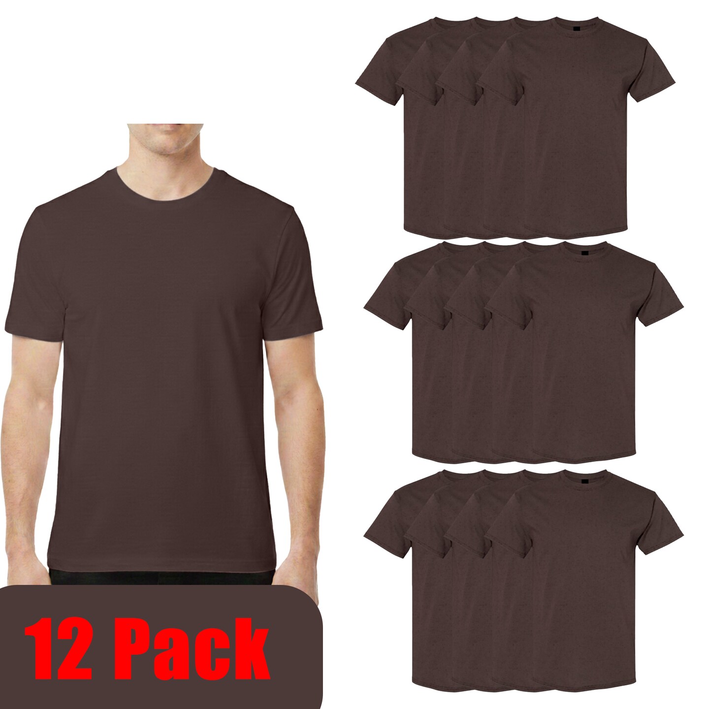 Gildan Unisex Heavy Cotton Tee 5000, 100% U.S. Cotton Shirt for DIY Projects, Pack of 12