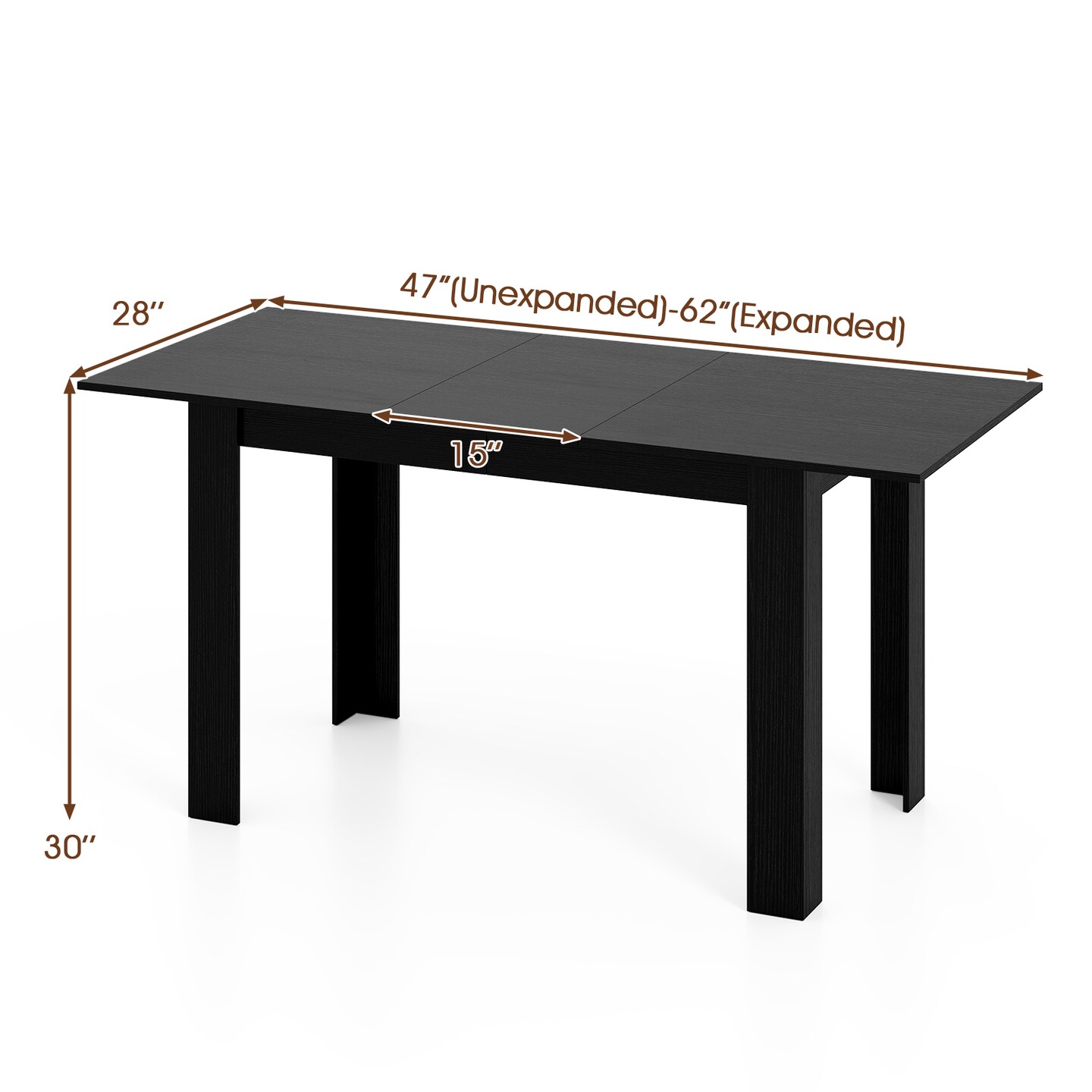 Engineered Wood Extendable Dining Table 47-62 Inch - 4-8 People