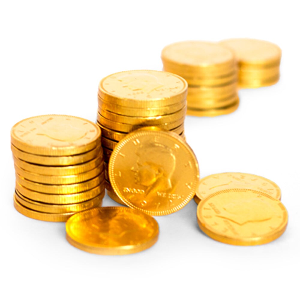80 Pcs Hanukkah Candy Party Favors Chocolate Coins - Gold Foil - Star of David