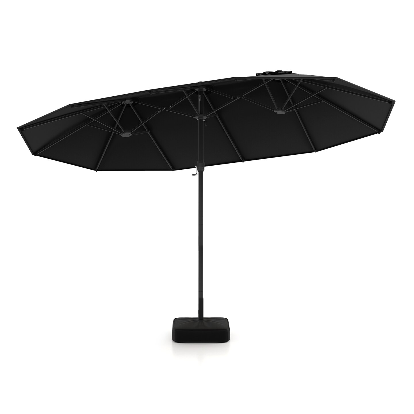 Large Outdoor 15 Feet Umbrella with Double Canopy and Air Vents Strong Metal Frame and Easy Crank