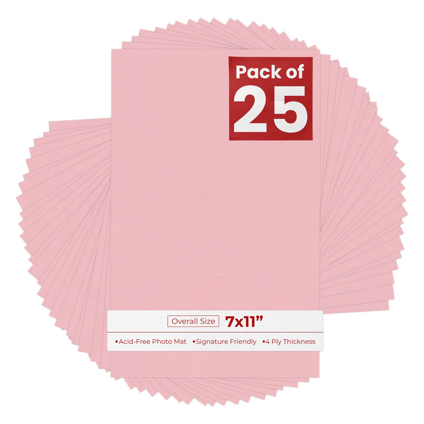 Soft Pink 7x11 Uncut Mat Board - Blank Sheets, No Opening, Color: Pink ...