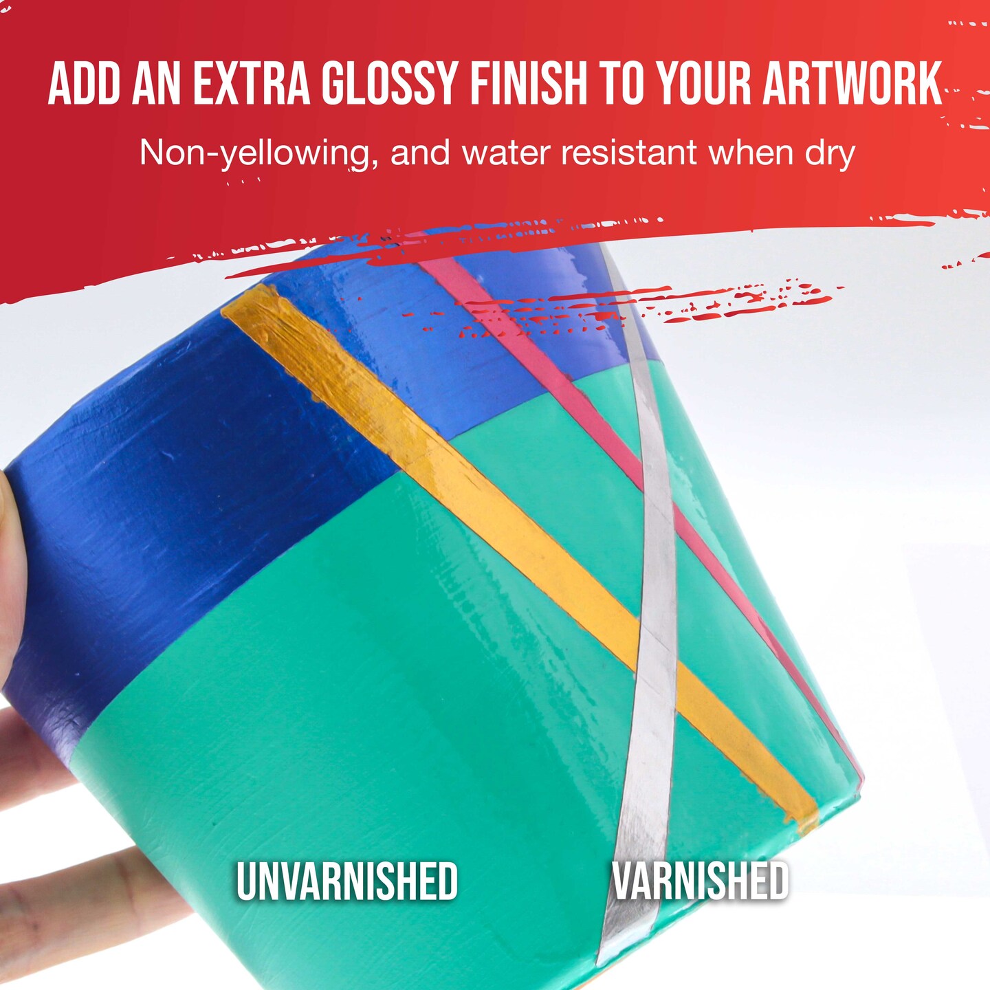16 oz High Gloss Clear Acrylic Topcoat &#x26; Air Dry Clay Varnish - Acrylic Painting Protectant, Air Dry Clay Glaze for Polymer Clays, Ceramics, Pouring Paint Artworks and Sculptures
