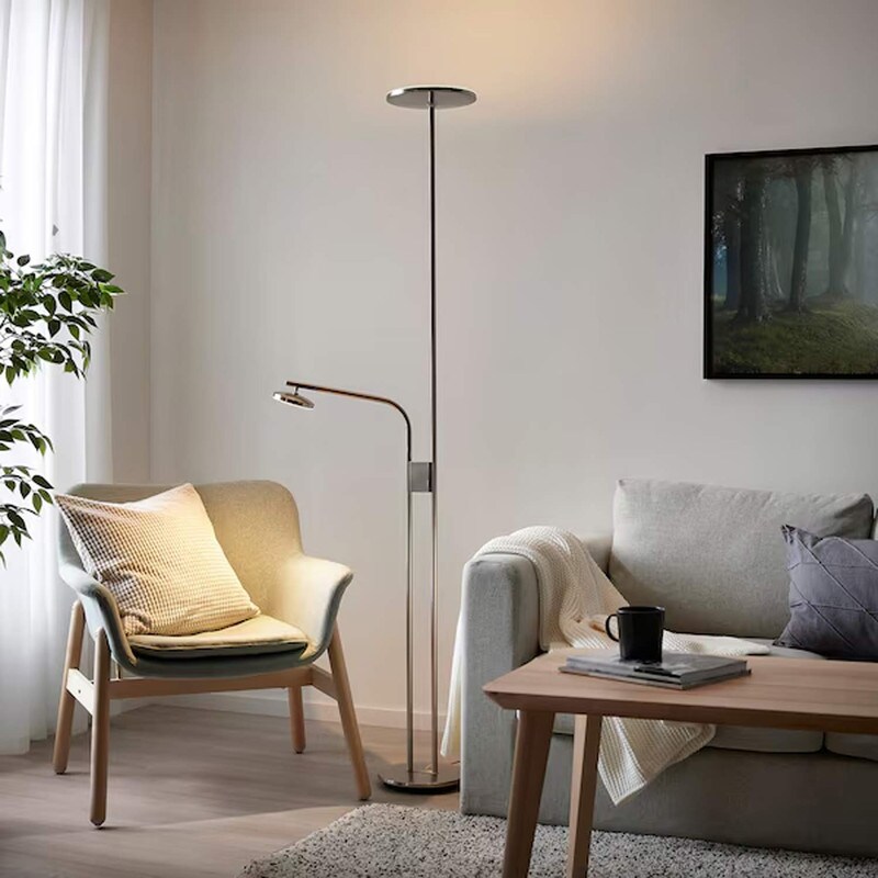 Dimmable LED Floor Uplighter with Reading Lamp