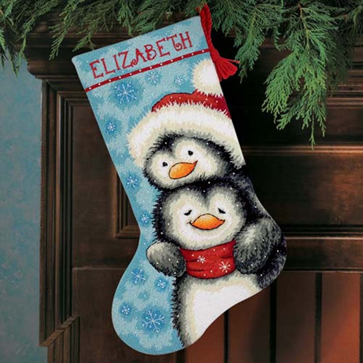 Dimensions  Hugging Penguins Stocking Needlepoint Kit