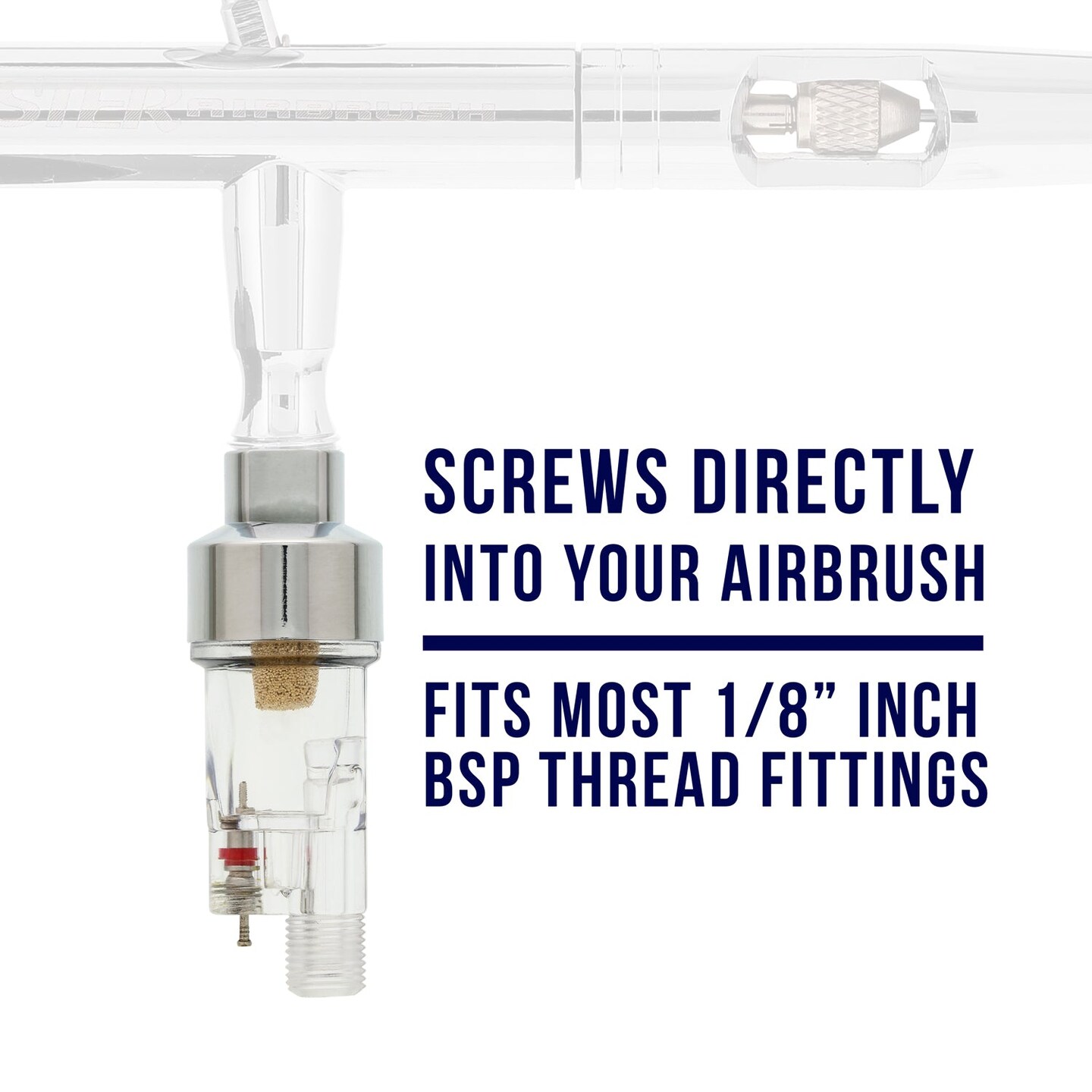 Premium Airbrush In-Line Mini Air Filter and Water Trap (Connects directly onto airbrushes and hoses with 1/8&#x22; threads)