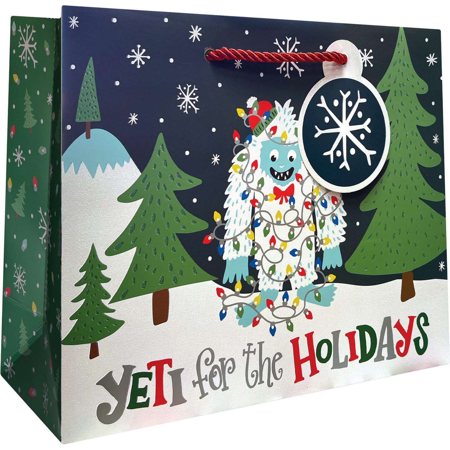 Pack/6: Yeti for the Holidays Gift Bag - 10 x 4 x 8&#x22;