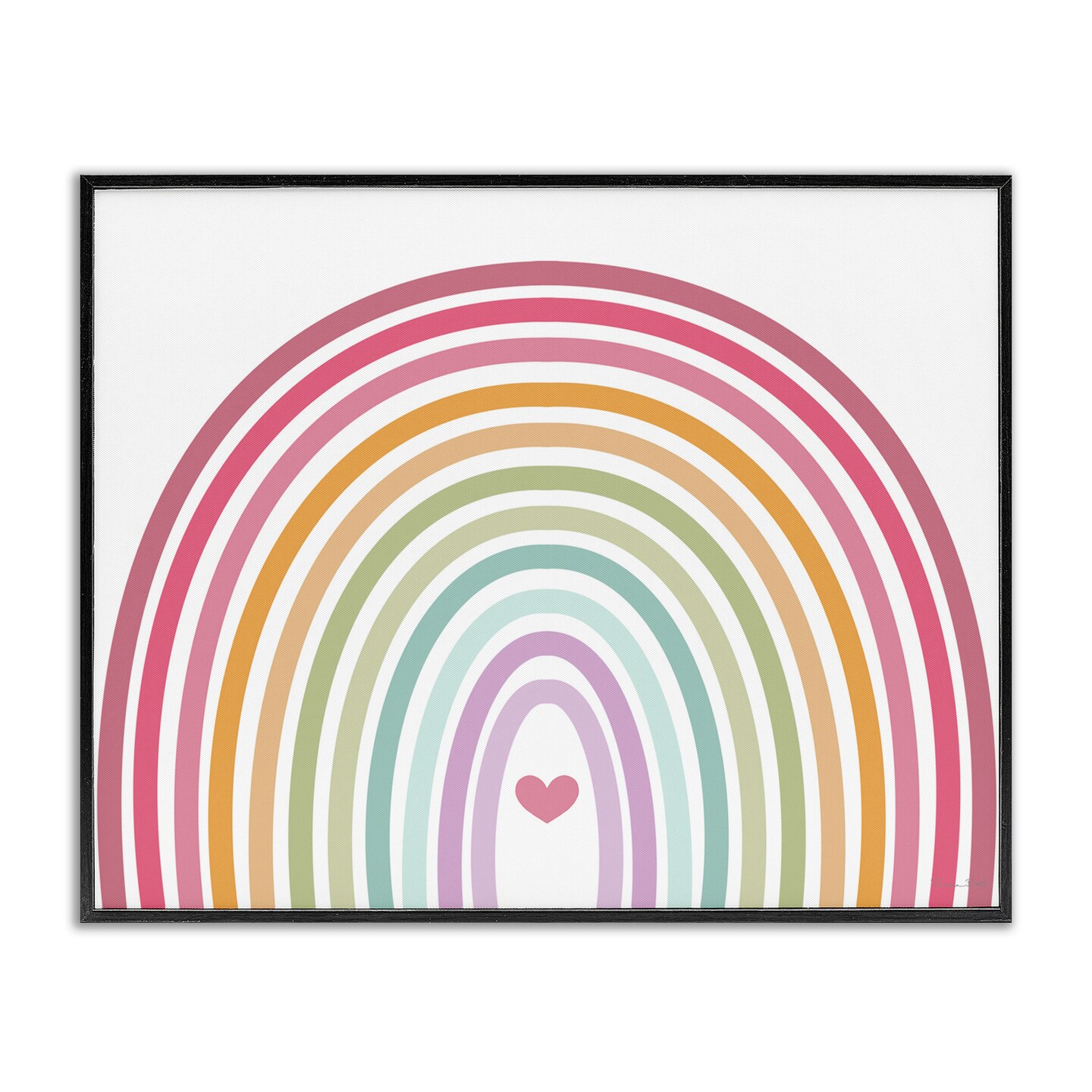 Stupell Industries Rainbow Love & Heart Framed Giclee, design by Susan Ball