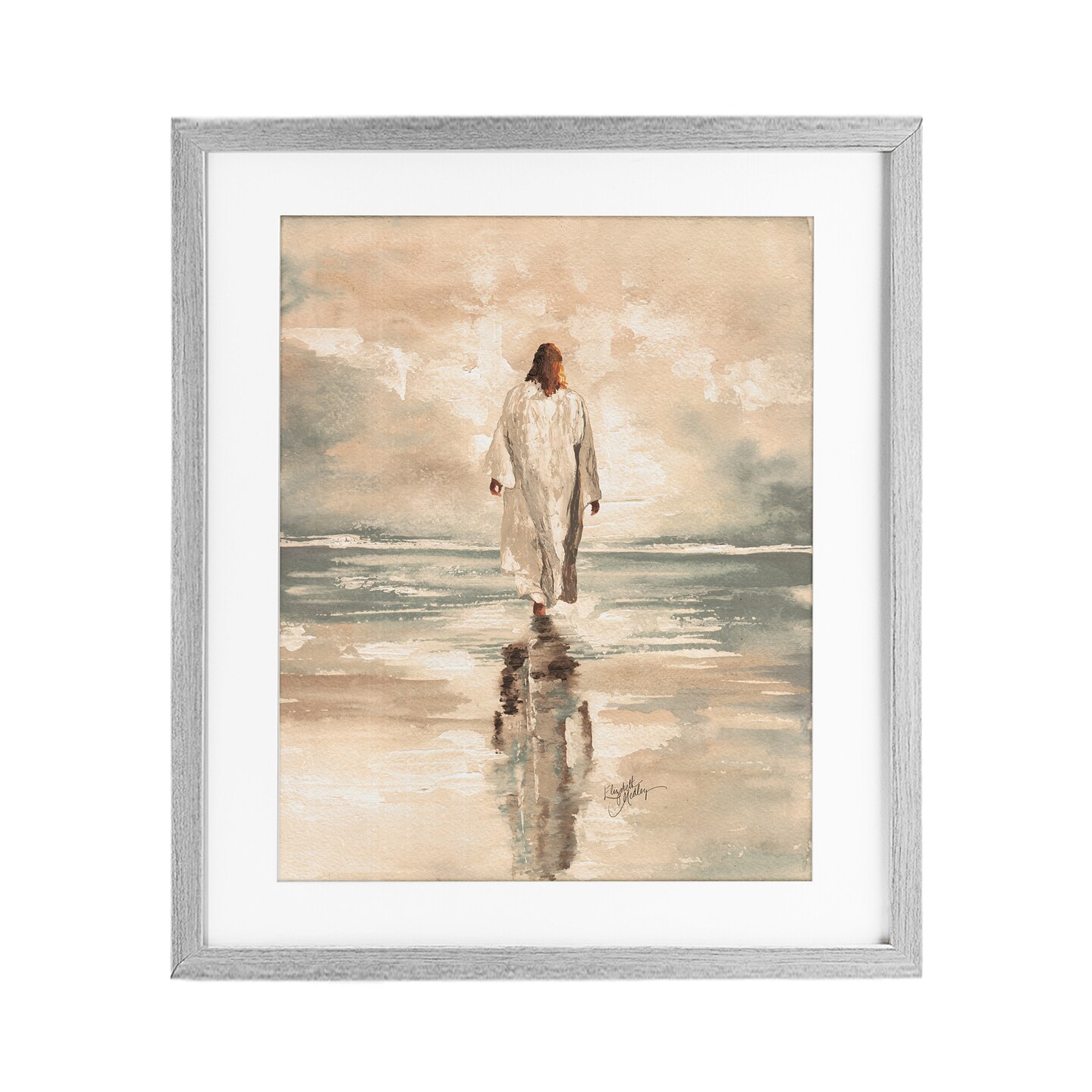 Stupell Industries Jesus Calms The Sea Framed Print Under Glass, design by Elizabeth Medley