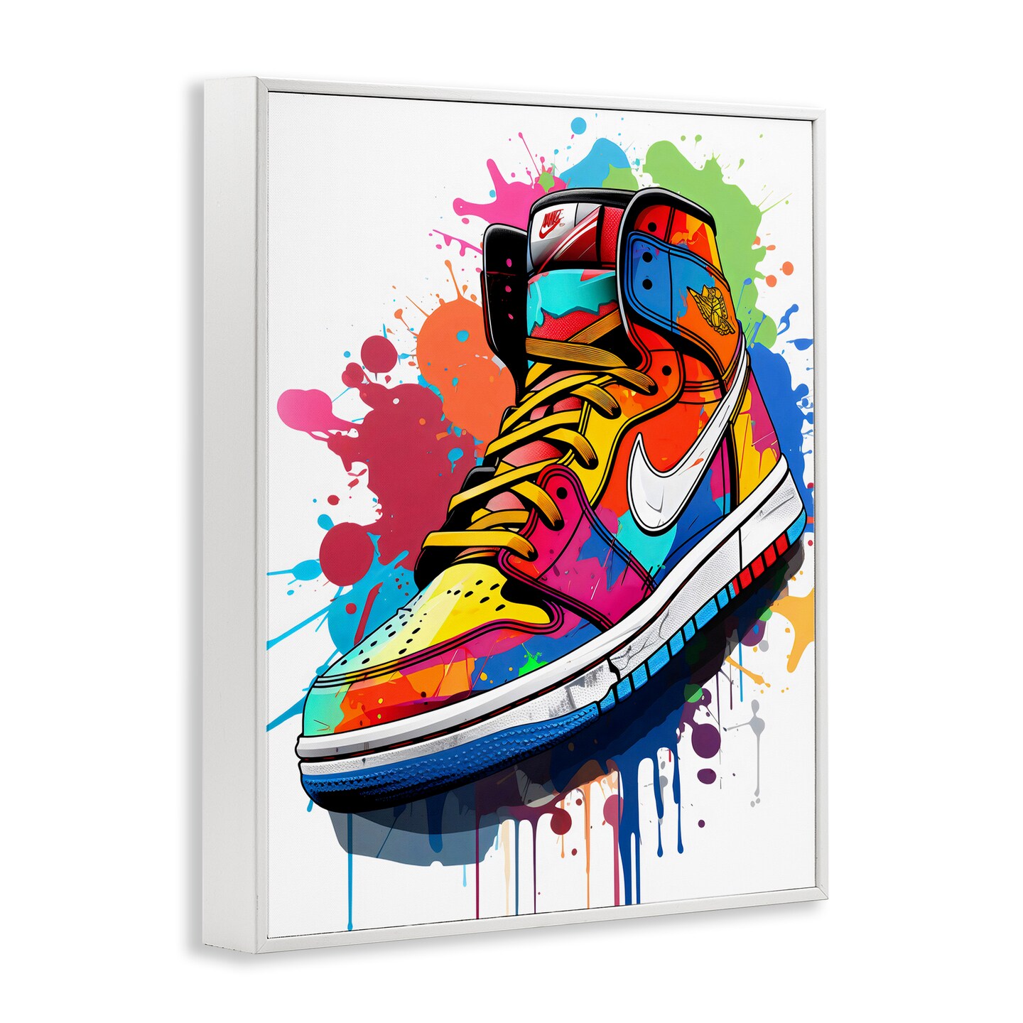 Stupell Industries Graffiti Sneaker on White Framed Giclee, design by Creative Studio
