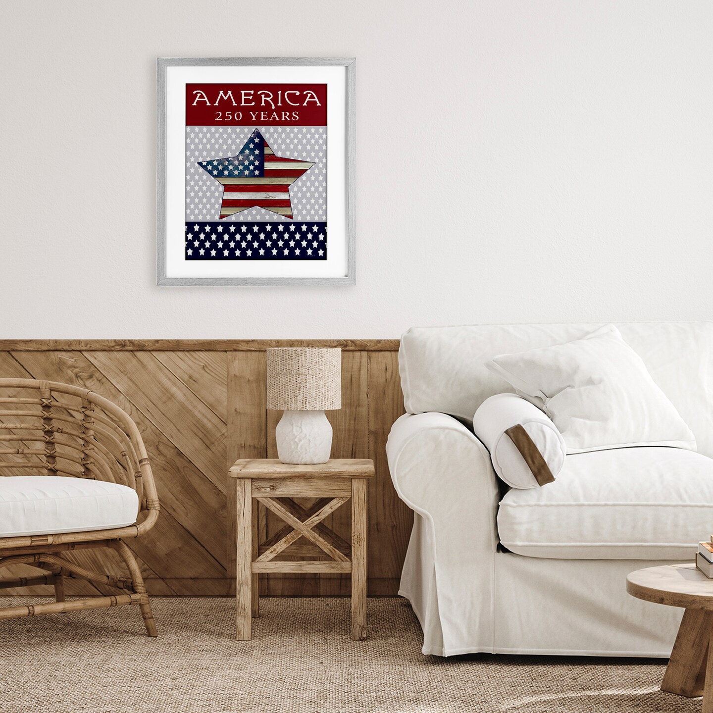 Stupell Industries Historic America 250 Years Framed Print Under Glass, design by Cindy Jacobs