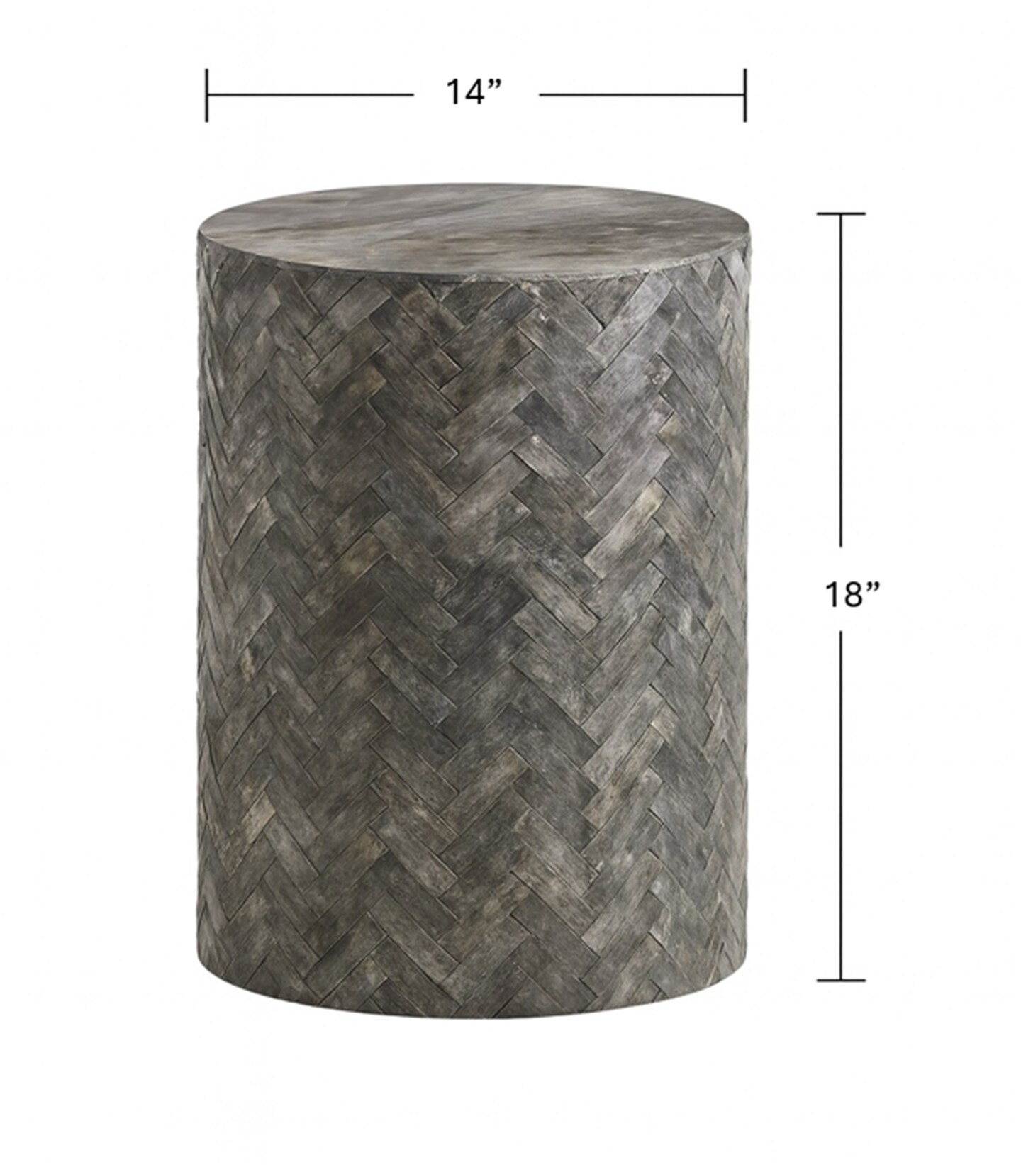 Side Table | Bone Inlay End Table with D-Mate Pattern, 18"