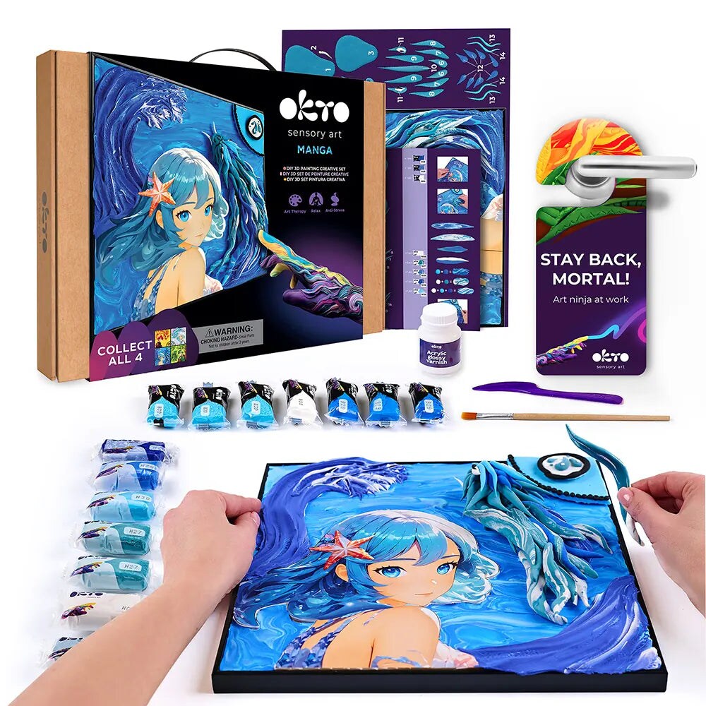 OKTO DIY 3D Creative Air Dry Clay 3D Painting set 