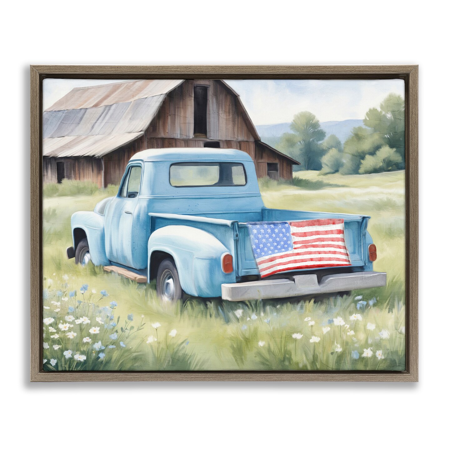 Stupell Industries American Pride Truck on Farm Floating Frame, design by Kim Allen