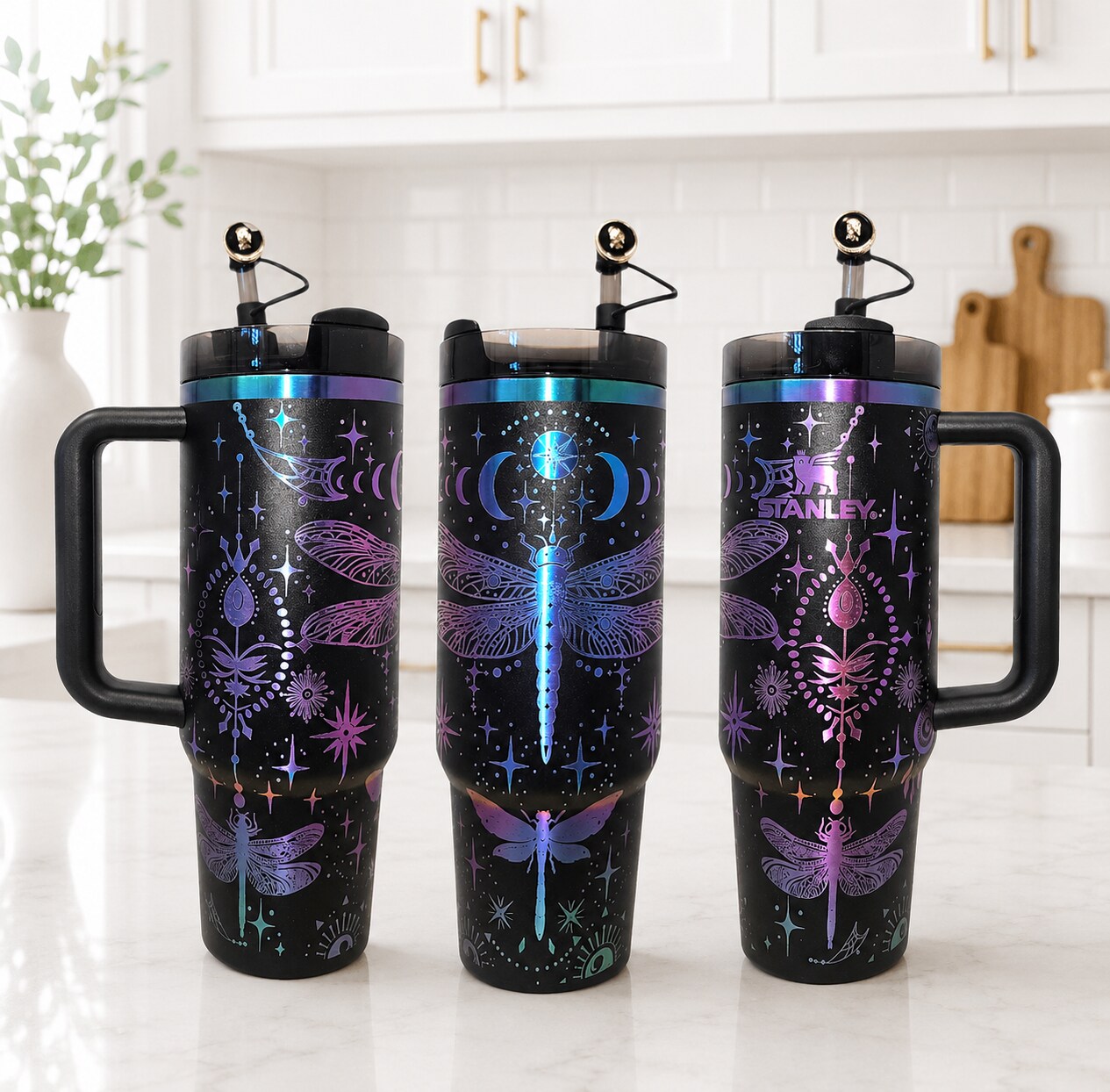 Authentic 40oz Stanley Chroma Dragonfly Tumbler – Custom Laser