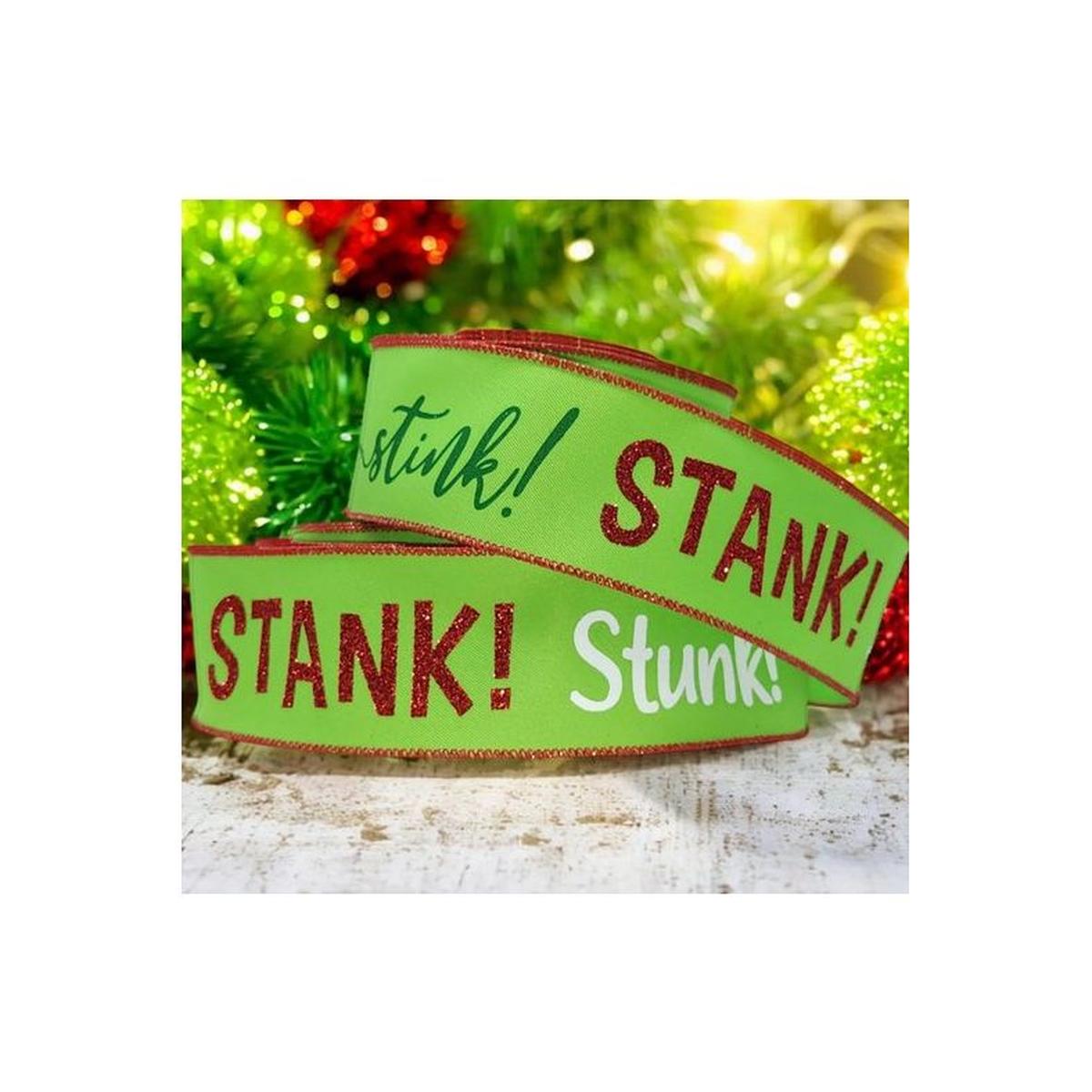 2.5&#x22; Stink Stank Stunk Ribbon: Lime Green (10 Yards)