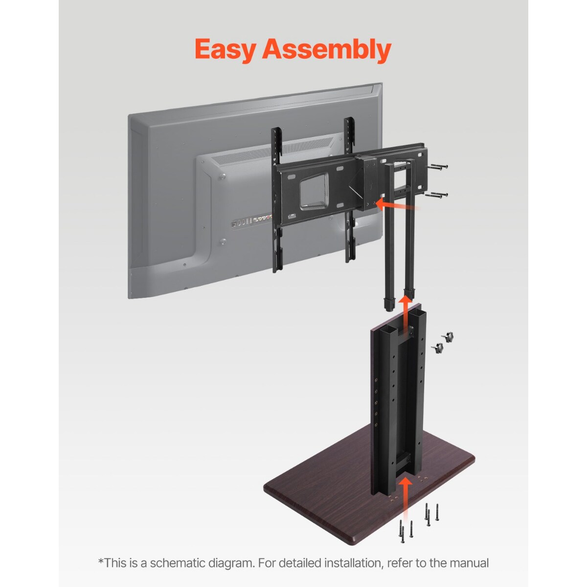 Universal TV Stand Tabletop 32-70 Inch Adjustable Swivel Mount