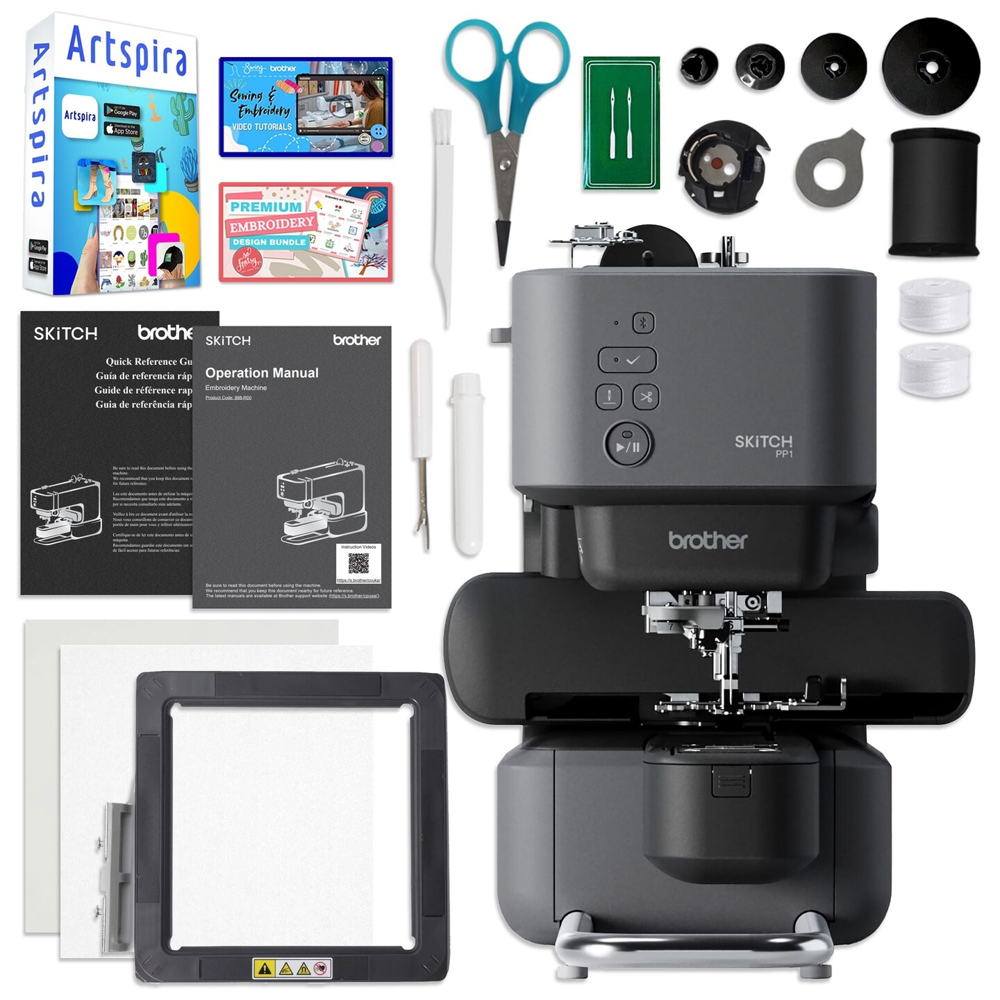 Brother SP-1 Sublimation Printer with Skitch Embroidery Machine Bundle