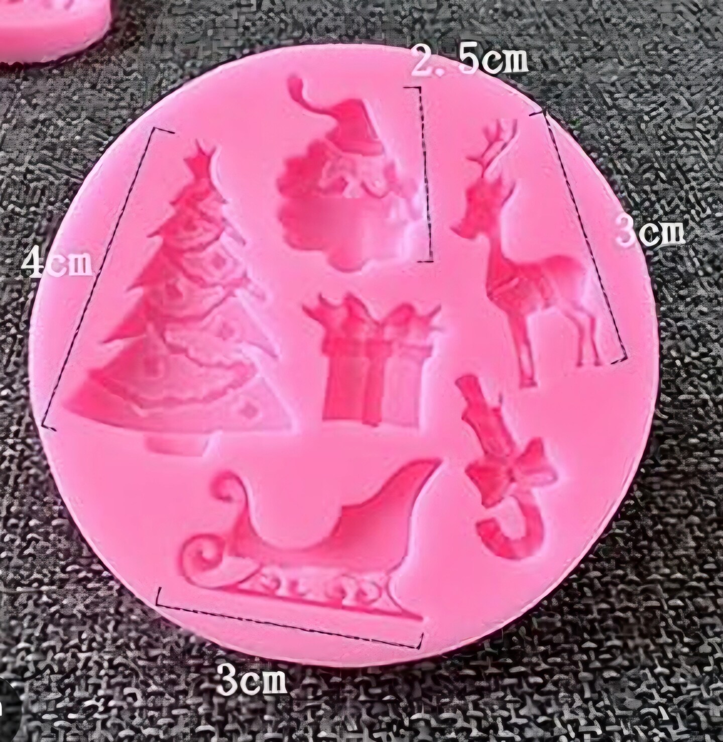 Christmas Fondant & Chocolate Mold – Tree, Santa, Sleigh & Reindeer