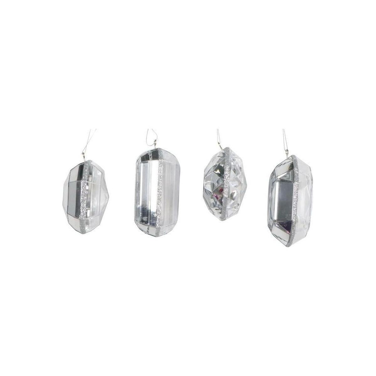 Acrylic Jewel Assortment Ornament: Crystal (Set 4)
