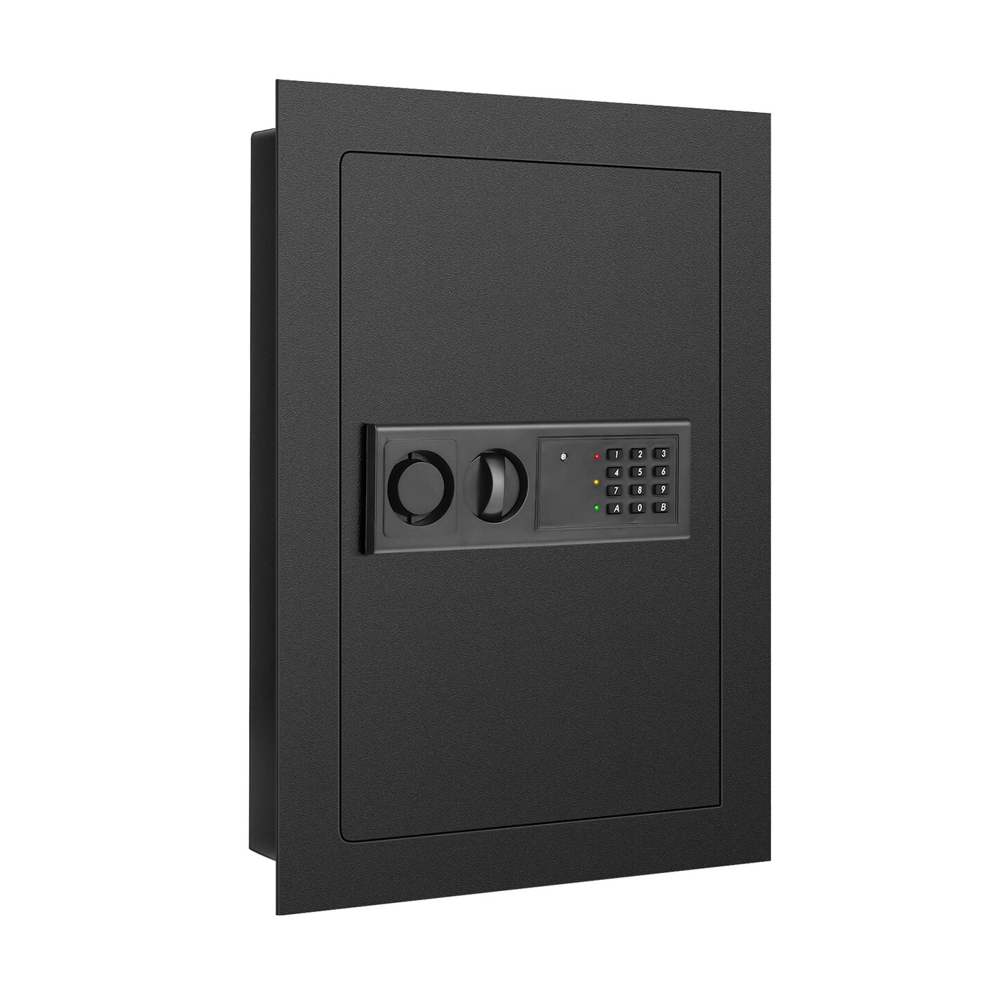 Black Steel Wall-Mounted Digital Safe Box with Dual Access and Theft Protection