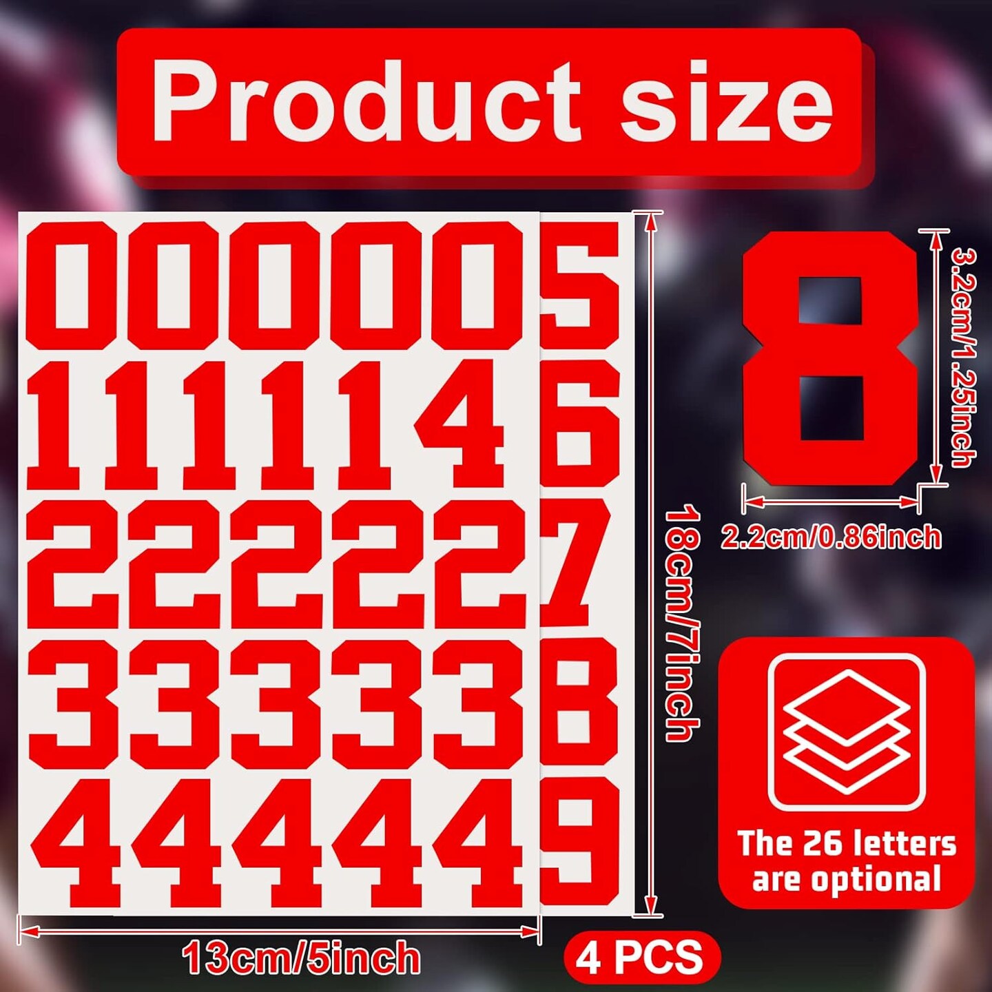 102 Pcs Sports Helmet Numbers Sticker 1.25 Inch Vinyl Decals Self-Adhesive Hockey, Baseball, Football, Lacrosse, Batting Helmet Numbers
