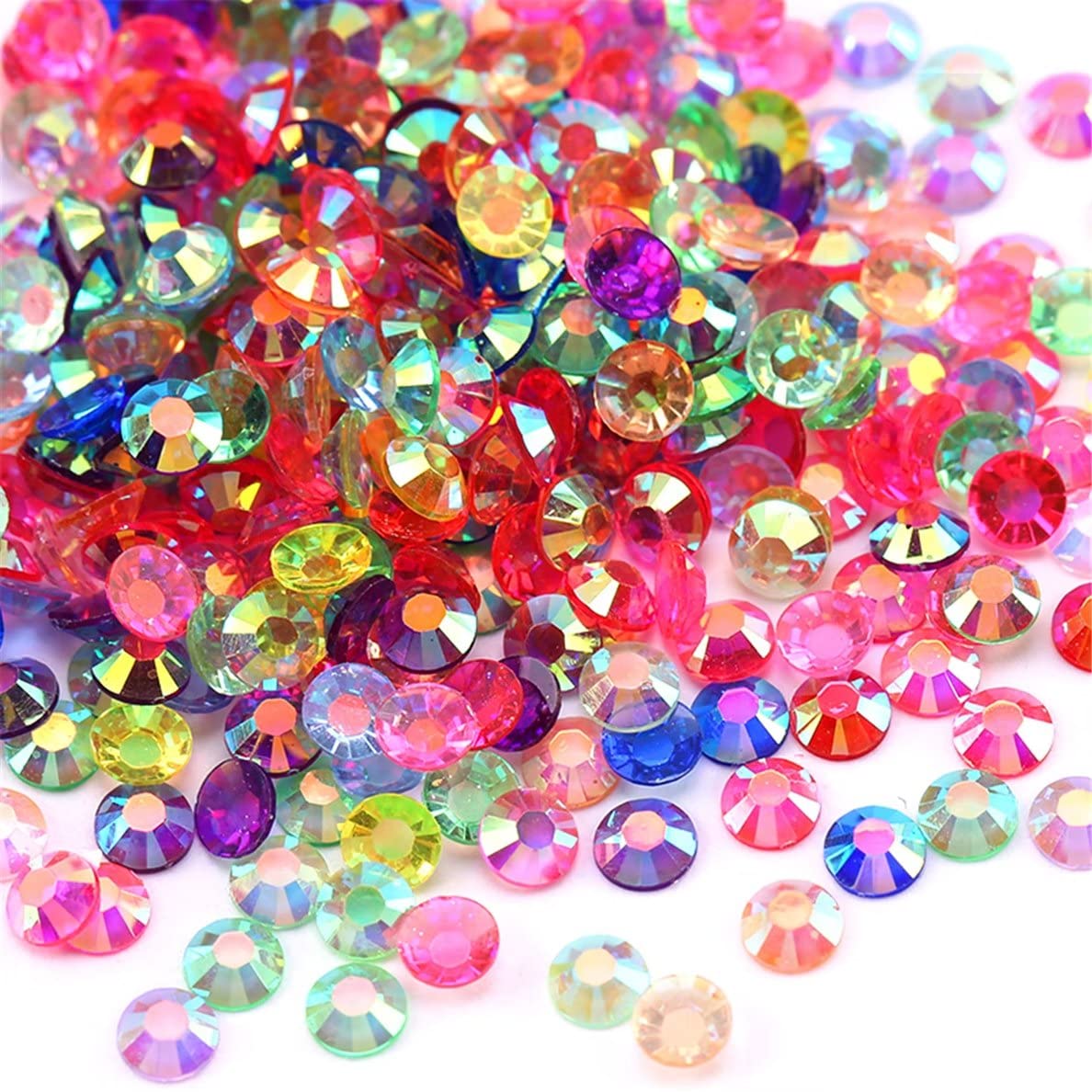 1440pcs SS20 5mm AB Flatback Rhinestones – Transparent Green Glitter Gems for Nails, Crafts, Clothing & Shoes