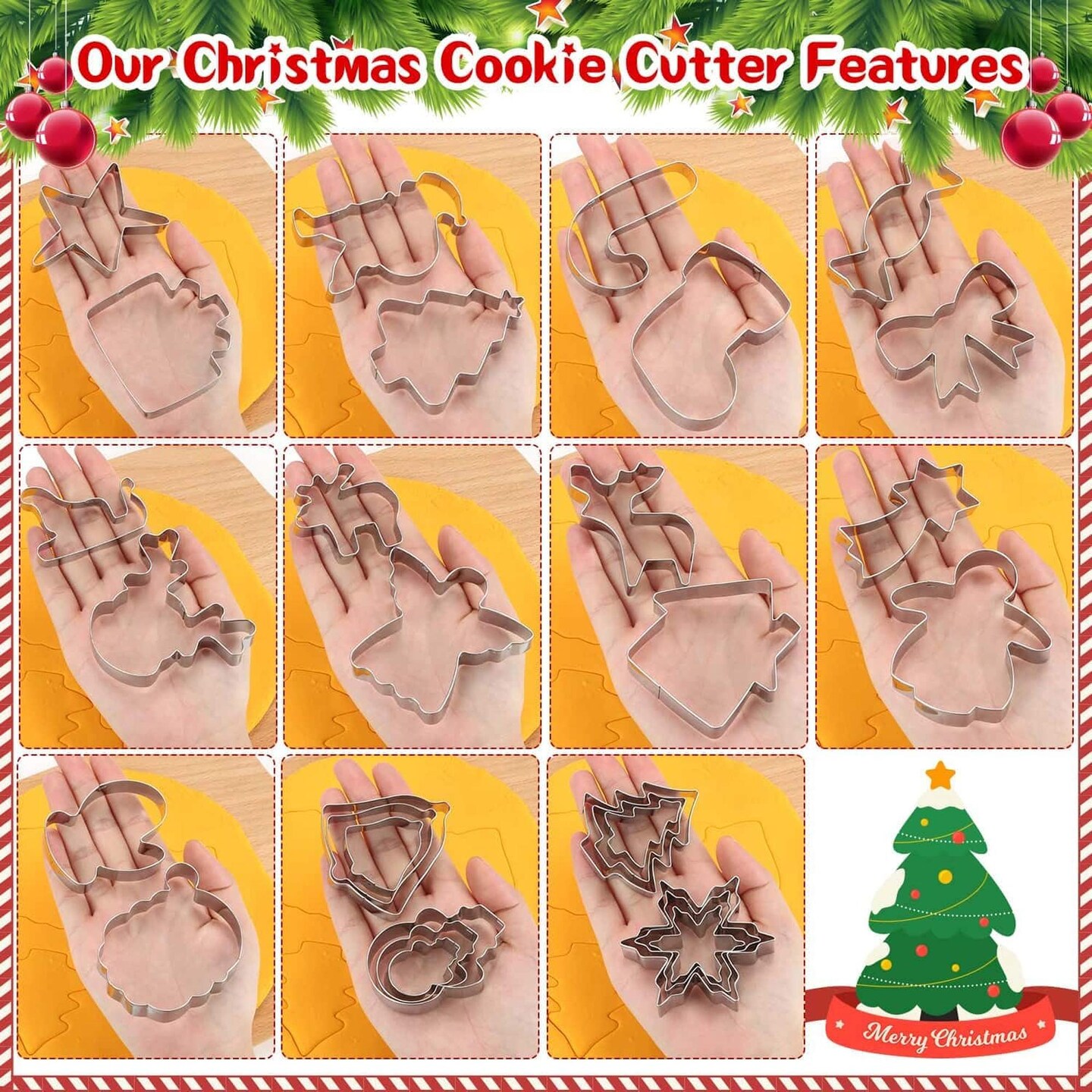 Christmas Cookie Cutters Set 30 Pieces