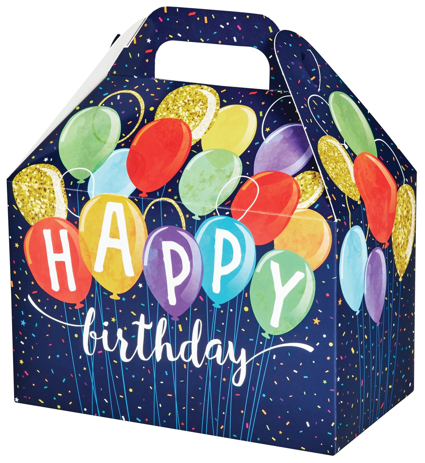 Pack/6: Happy Birthday Balloons Gable Box - 8-1/2 x 5 x 5-1/2"