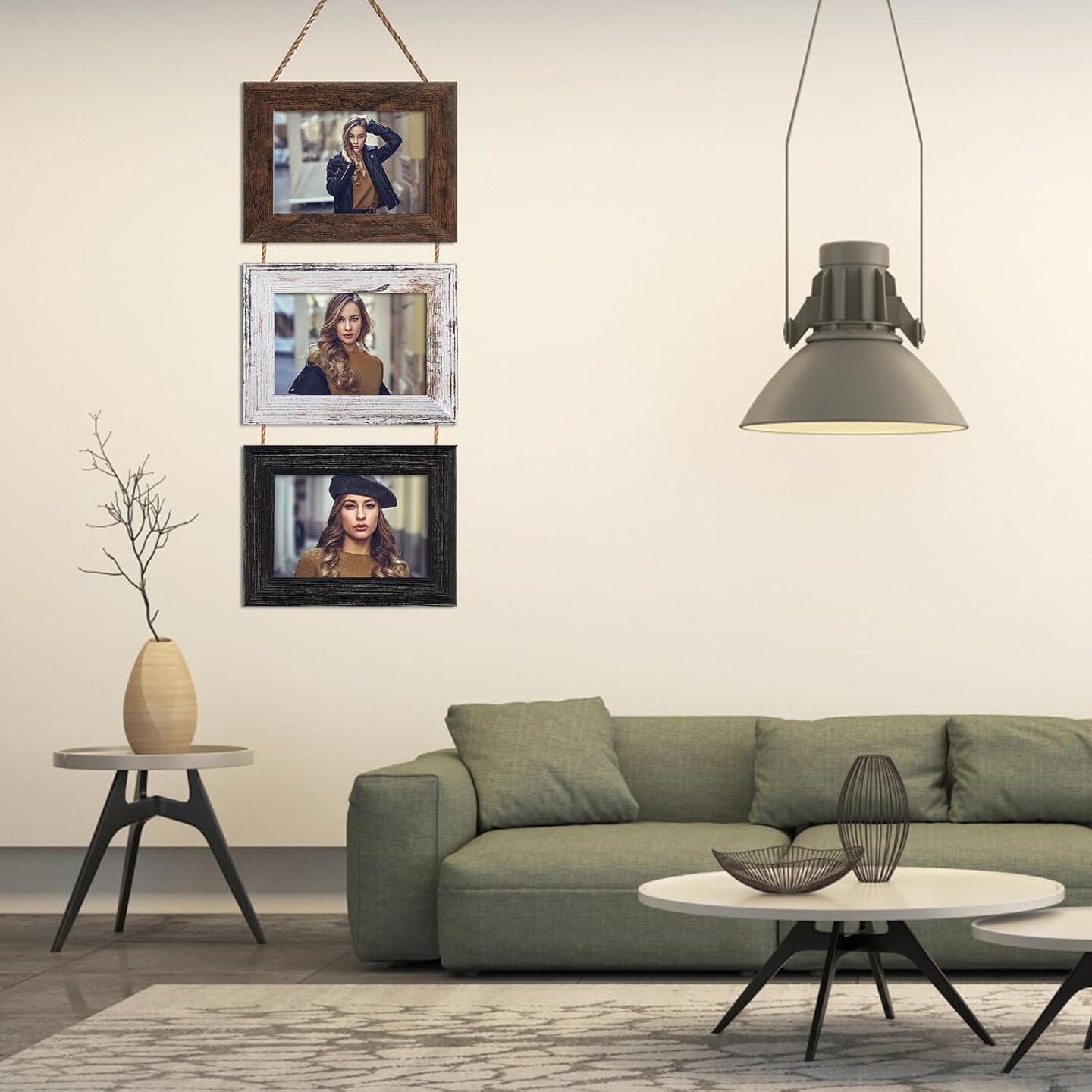 4x6 Wall Hanging Picture Frames Collage with 3 Opening Multi Color Frames