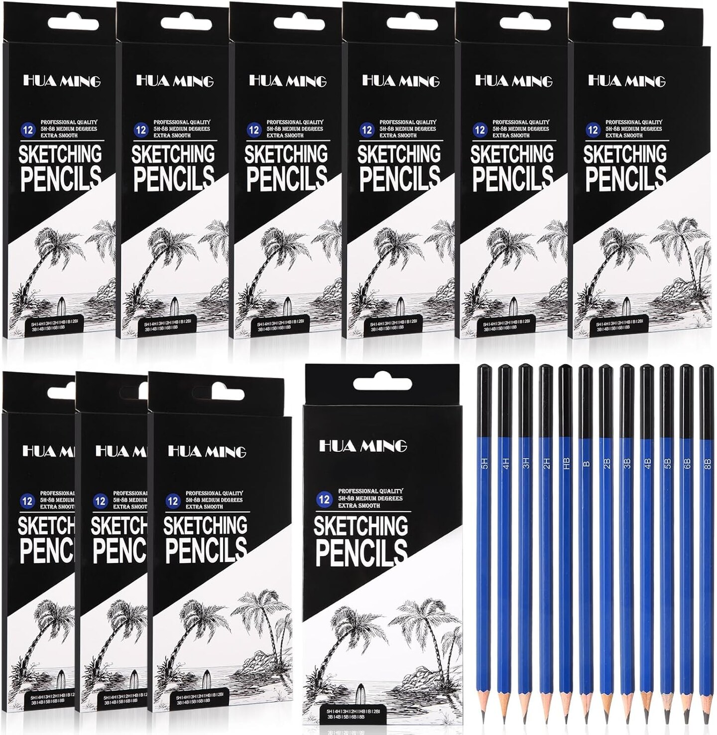 120 Pcs Graphite Sketch Pencil Set (8B - 5H) Professional Drawing Pencils for Beginners Pro Artists Drawing Art, Sketching
