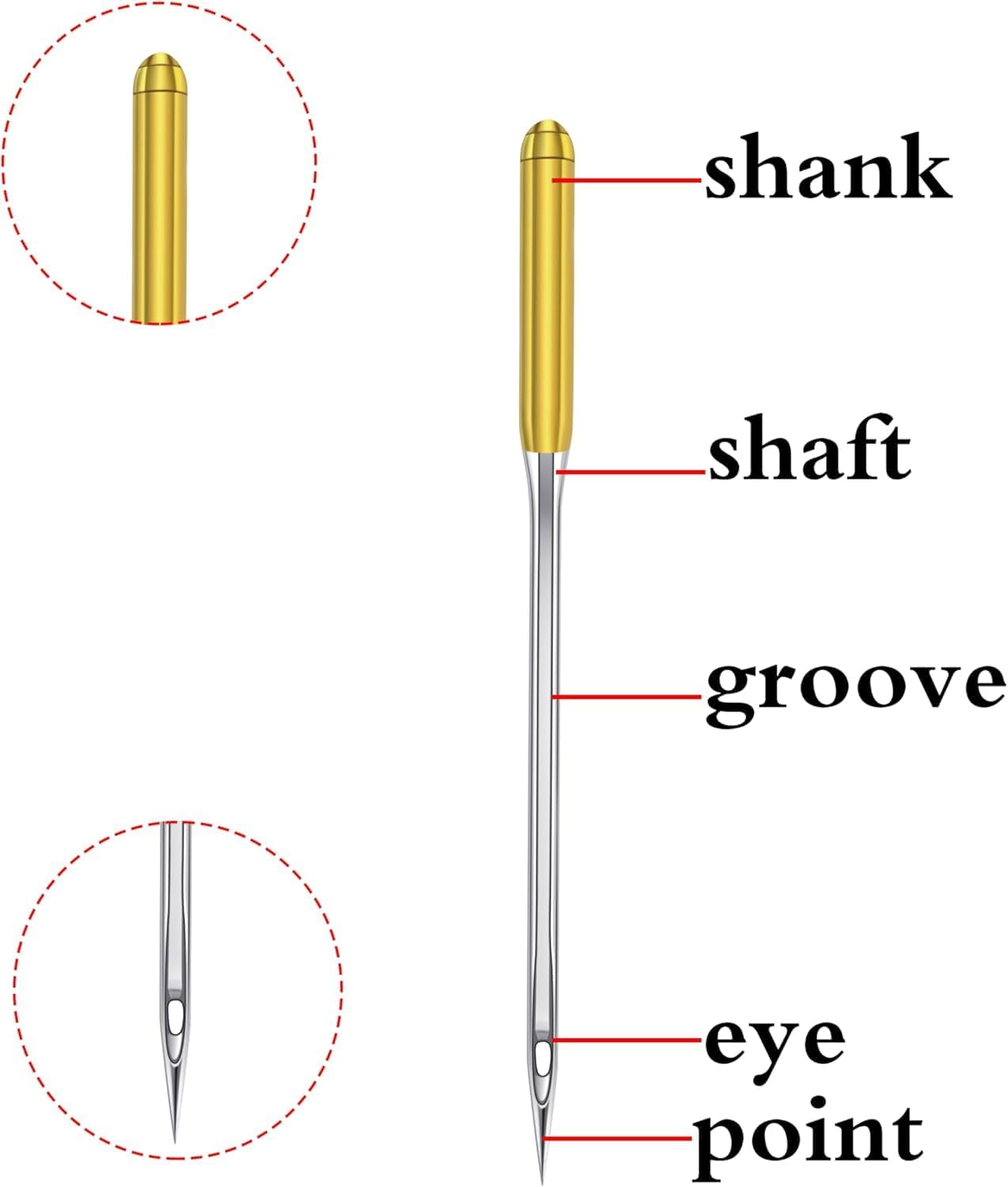 30 Pieces Sewing Machine Needles HAX1 130/705H Universal Regular Point Flat Shank Sewing Needle Compatible with Singer, Brother,Janome,Pfaff and Other Brand (Blue Size 11-30PCS)