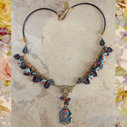 8x4mm Flat Two-Sided Flower Beads in Turquoise Moon Dust, One Strand with apx 25 beads GB-FB38