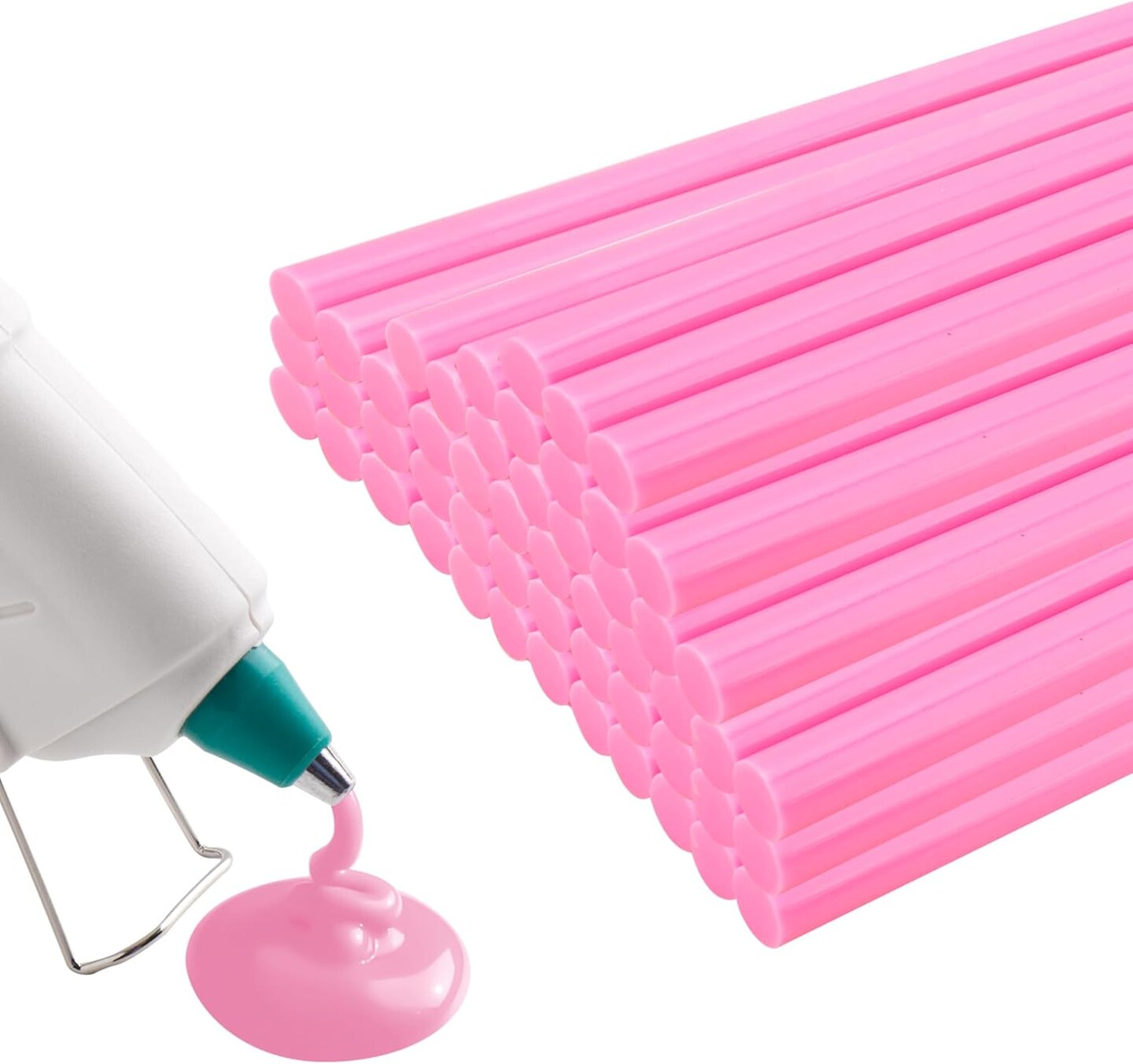 Pink hot Glue Sticks Full Size 0.43&#x201D; Dia x 8&#x201D; Long, 52 pcs Hot melt Adhesive Glue Sticks, All-Purpose Colored Glue Gun Sticks for Christmas Decoration Crafts Arts School Home Repair Bonding