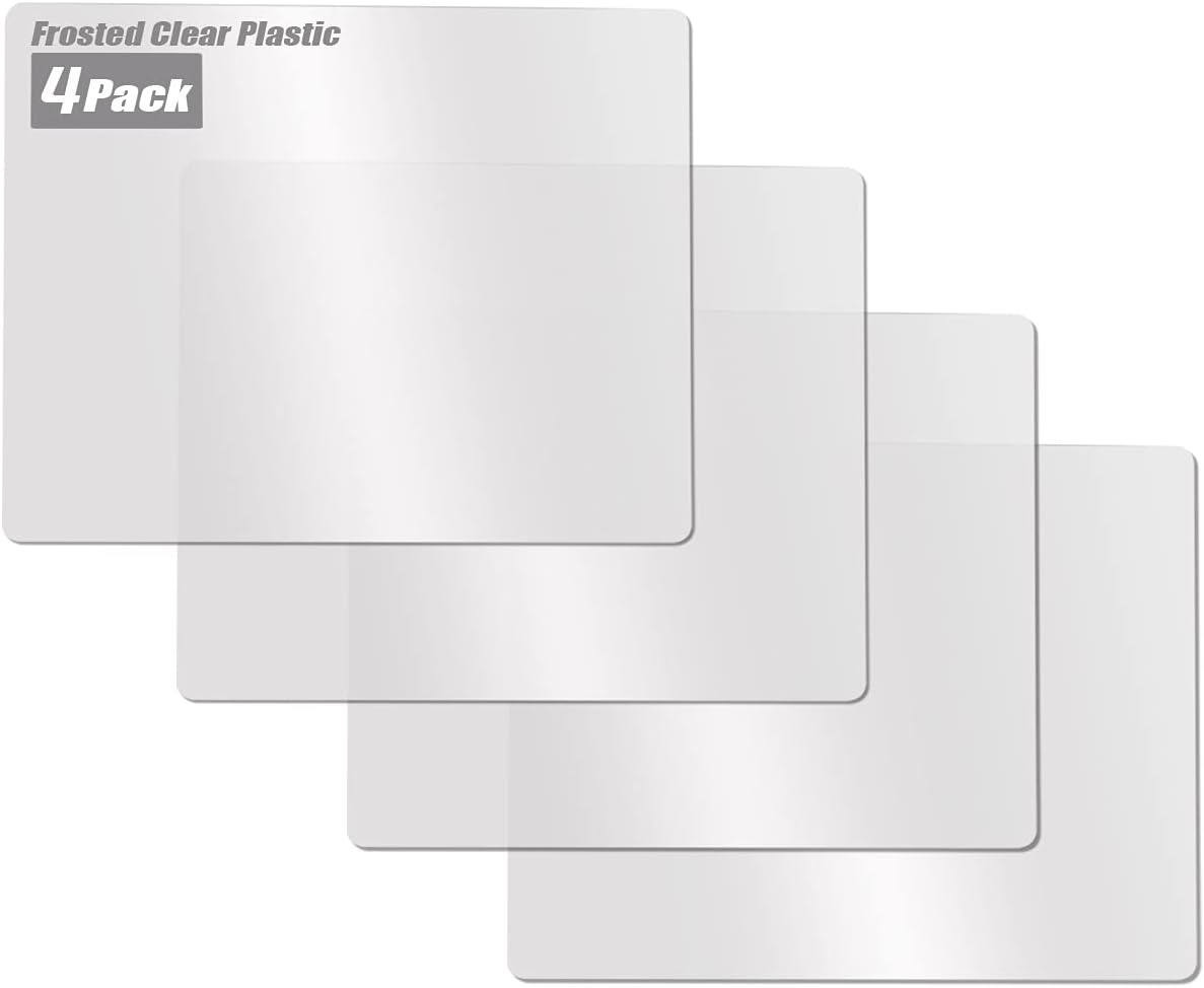 4-Piece Flexible Plastic Cutting Boards 15x12” – Frosted Clear, BPA-Free, Dishwasher Safe