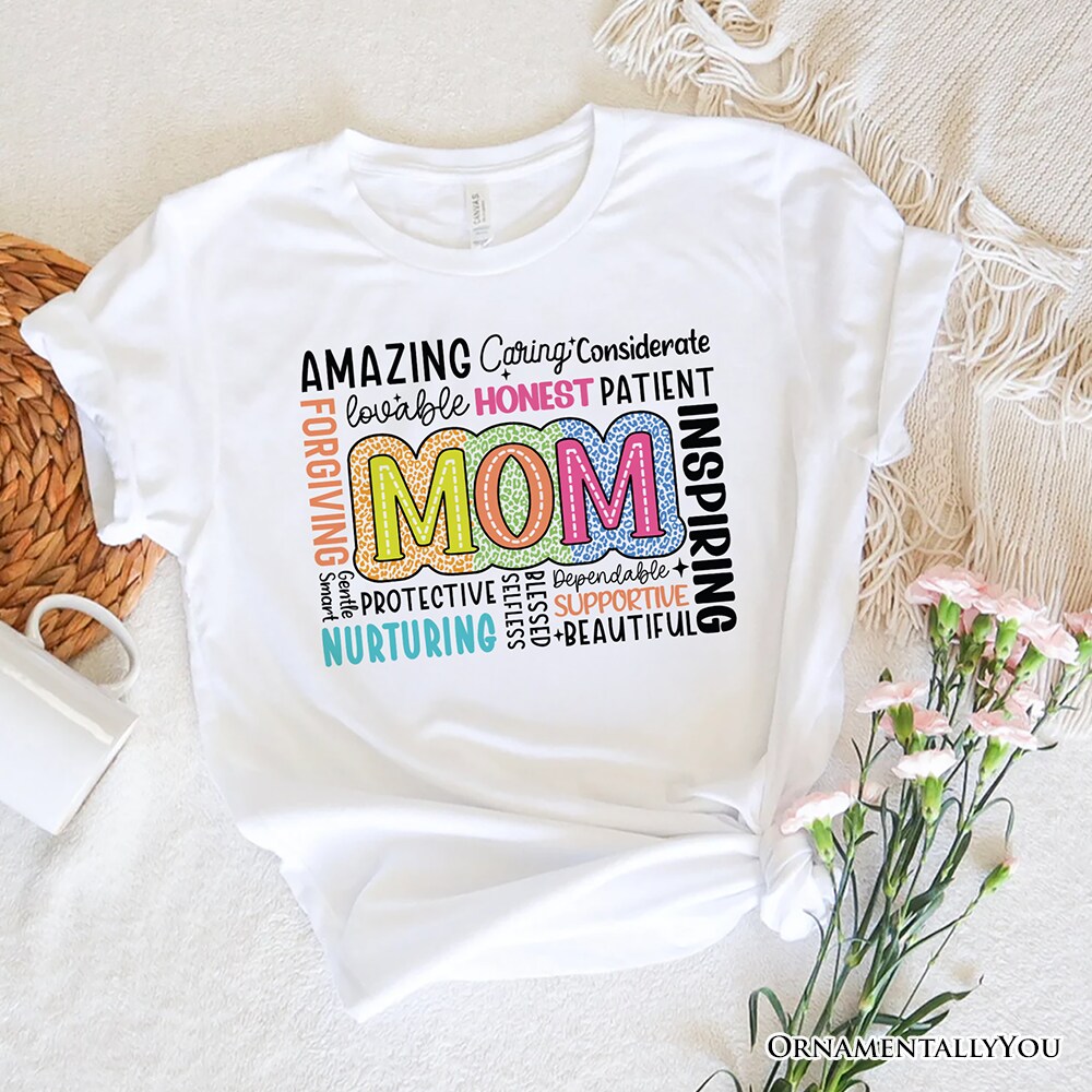 Inspirational Mom Life T-Shirt, White Stylish Casual Women&#x27;s Tee