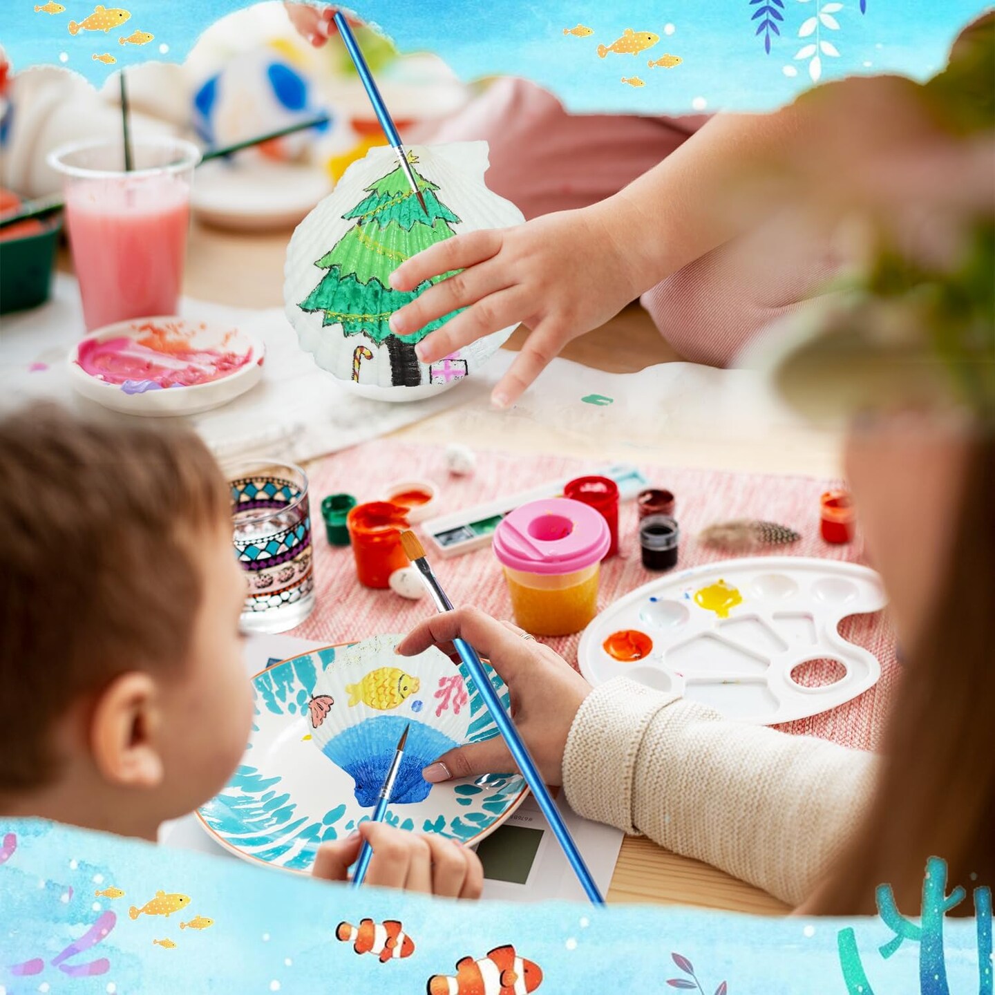 Summer Sea Shell Painting Kit for Kids DIY Painting Present for Girls Boys Easter Art and Craft Kits