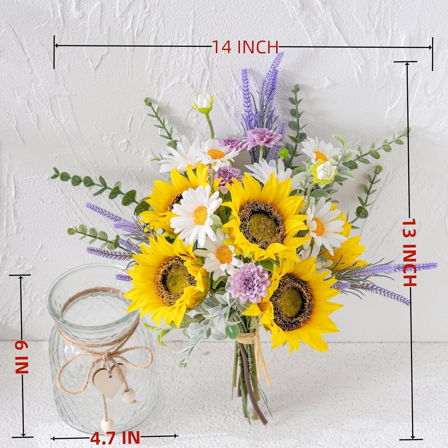 Artificial Faux Flowers in Vase for Home Decor Centerpiece