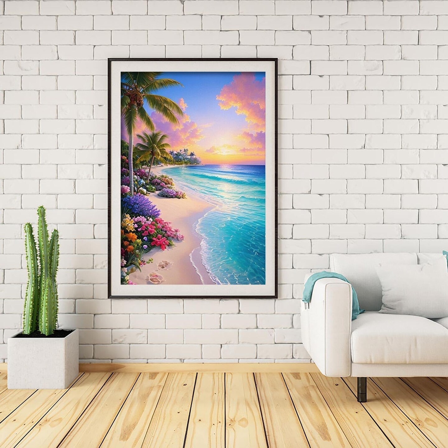 Diamond Art Kits for Adults,Beach Sunset DIY 5D Round Full Drill Diamond Painting Gem Art Kits for Crafts Gift and Home Wall Decor,Flowers Coconut Trees Sea Diamond Dots Kit 12x16 Inch Visit the eniref Store