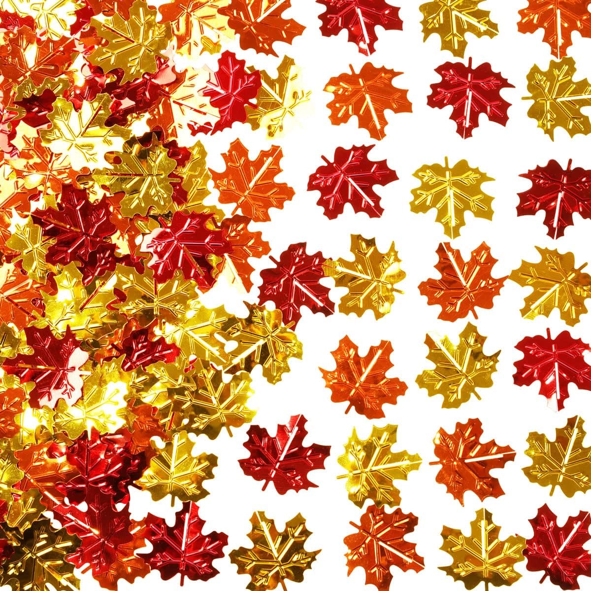 60g Orange & Gold Autumn Leaf Confetti – Thanksgiving Table Sprinkles