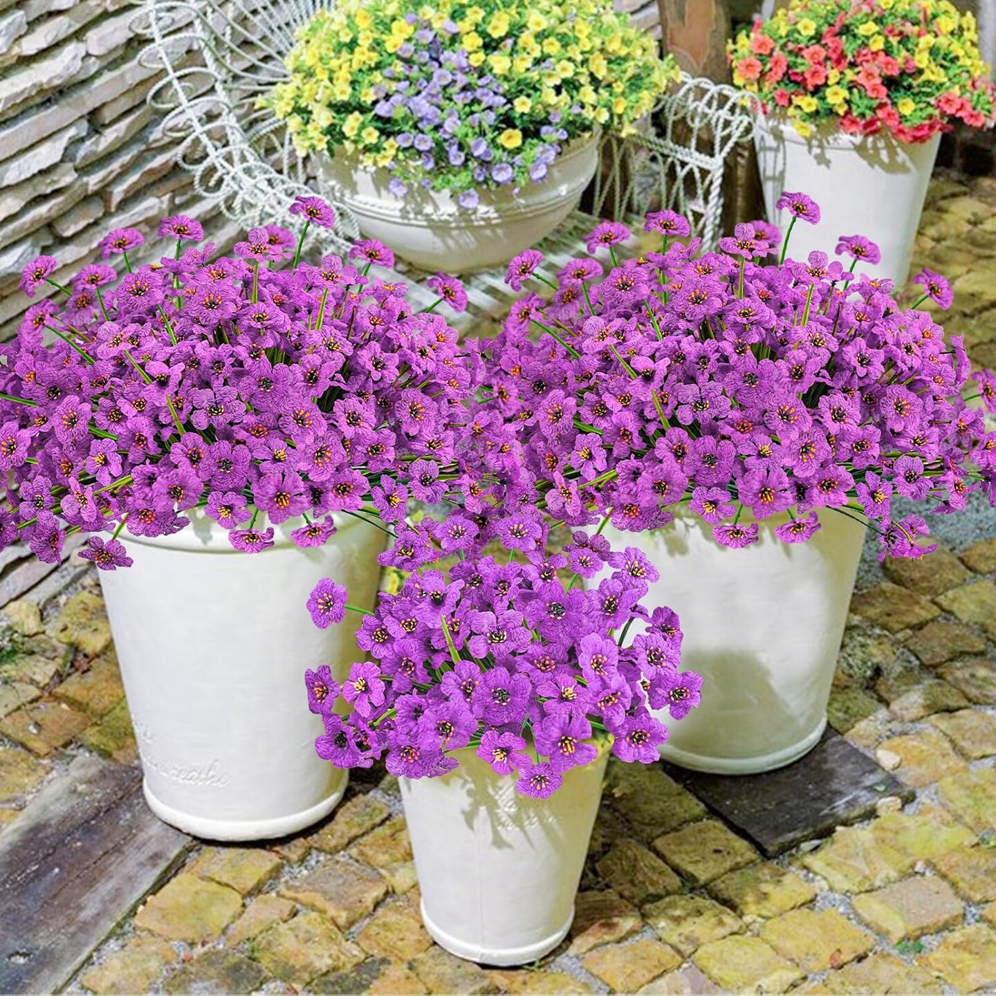 48 Bundles Summer Bushes Outdoor Artificial Flowers