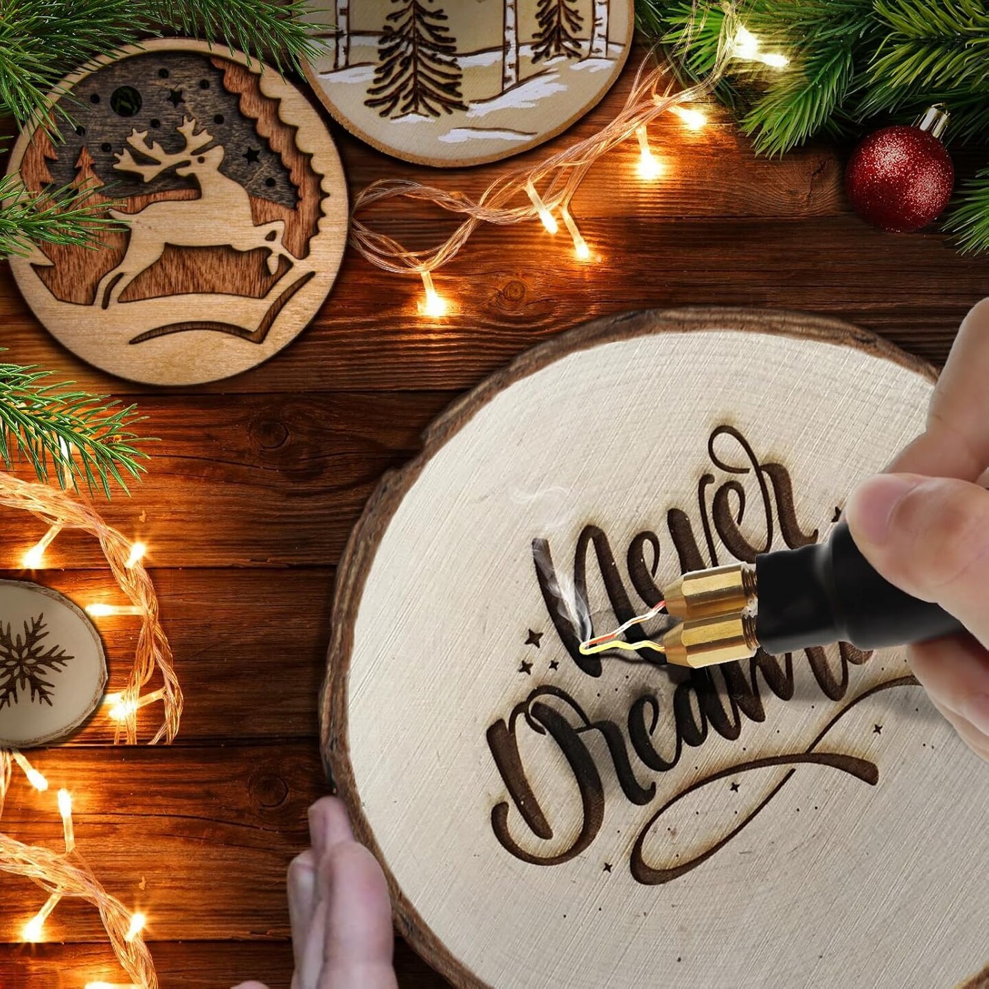 60W Professional Wood Burning Kit Pro Wood Burner Pyrography Tool with 20 Wire Nibs Tips Including Ball Tips