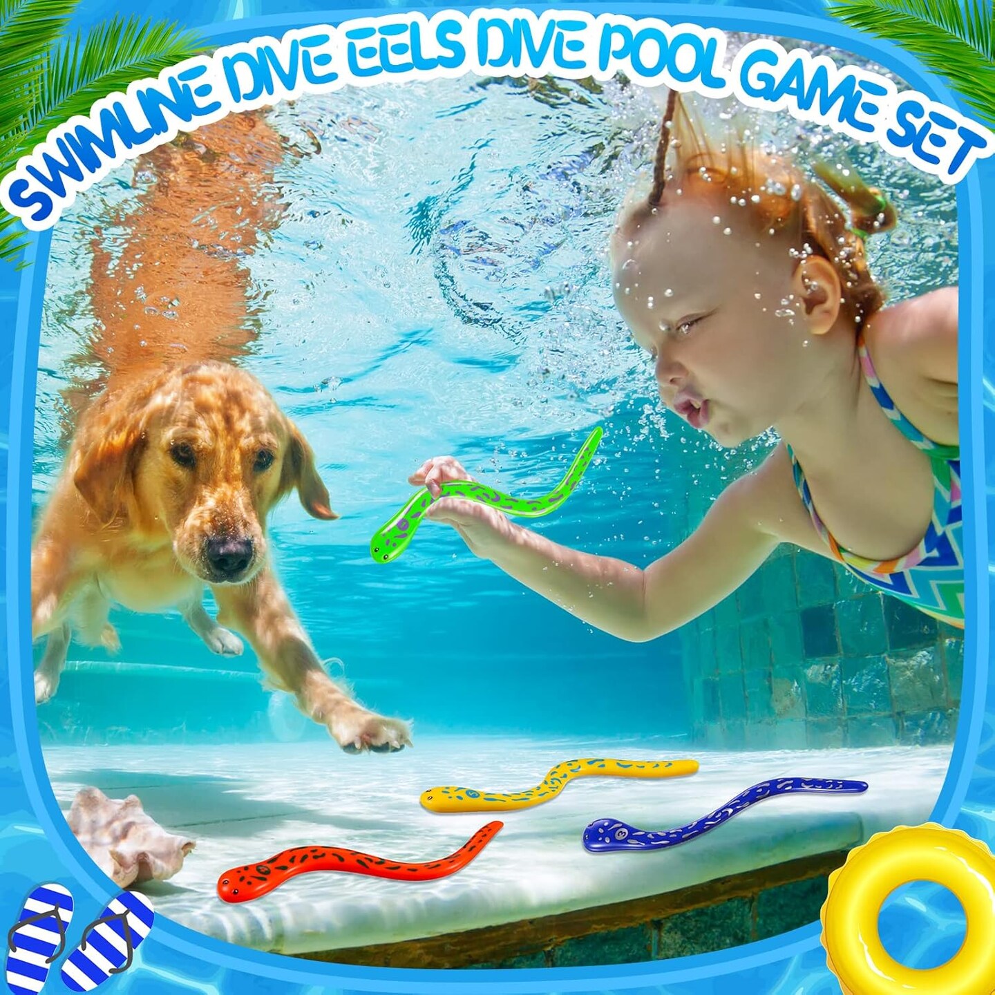Summer 4 Pieces Dive Eels Catch a Snake Dive Toys Water Snake Toy Swimming Pool Games for Toddlers Boys Girls Teens Adults