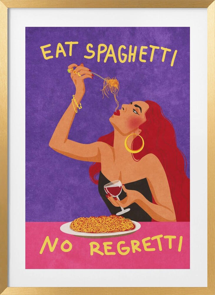 Eat spaghetti no regretti by Raissa Oltmanns Framed Art