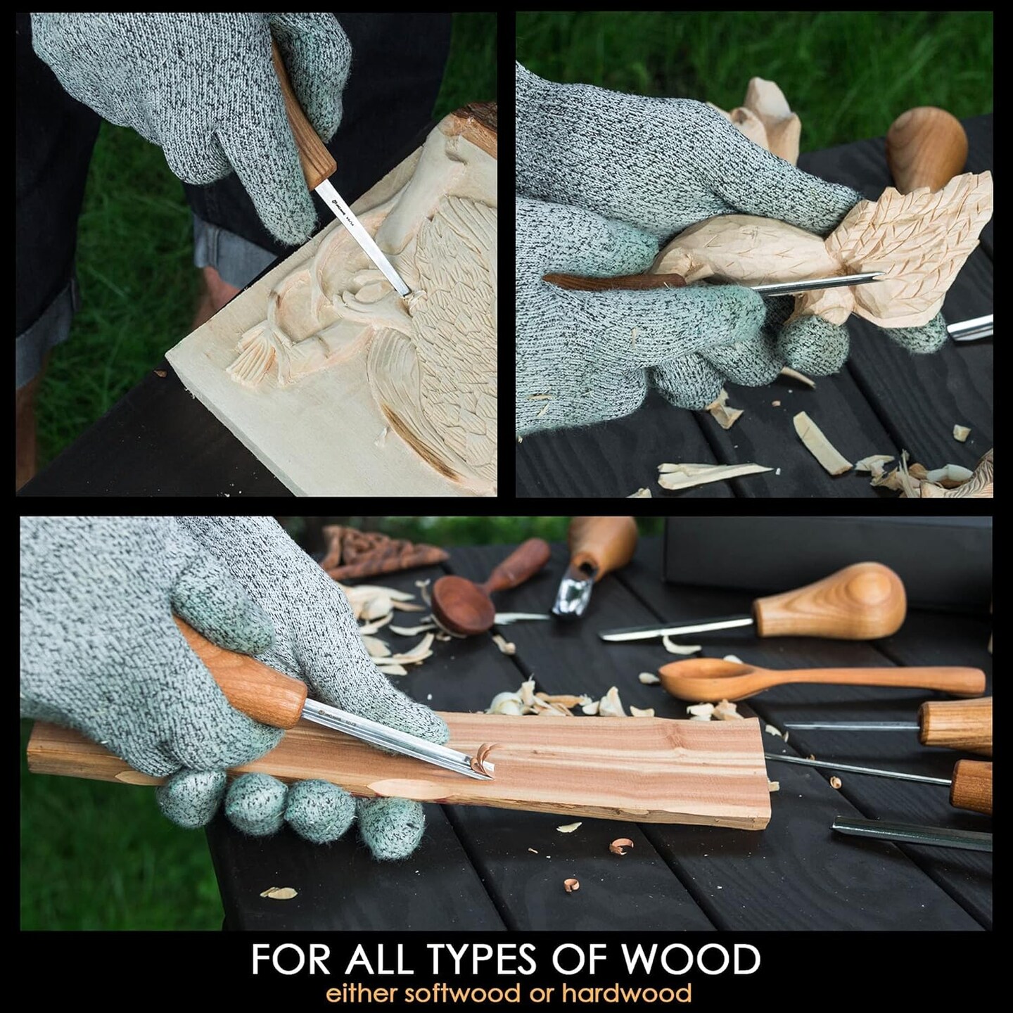 Wood Carving Tools SC05 Wood Carving Kit Wood Carving Set Wood Carving Knife Woodcarving Tools Wood Carving Palm Gouges Wood Chisels Carving Tools Woodworking Kit Carving Knife Woodworking