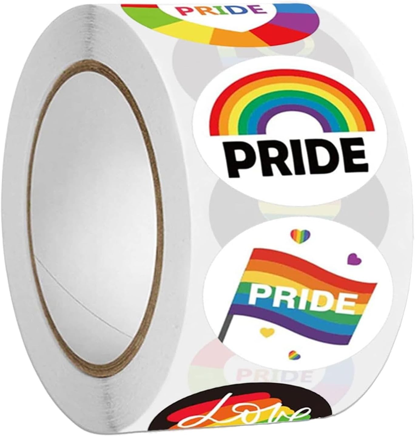 500PCS Pride Support Stickers Roll for LGBTQ, Rainbow Rectangle Pride Stickers, LGBT Pride Accessories, Support LGBTQ Causes Stickers for Pride Month Decorations