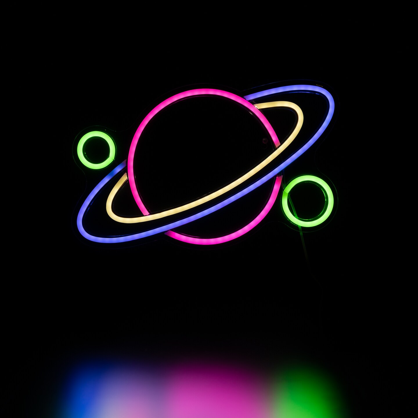 Northlight LED Ringed Planet Neon Lighted Wall Art - 16&#x22;