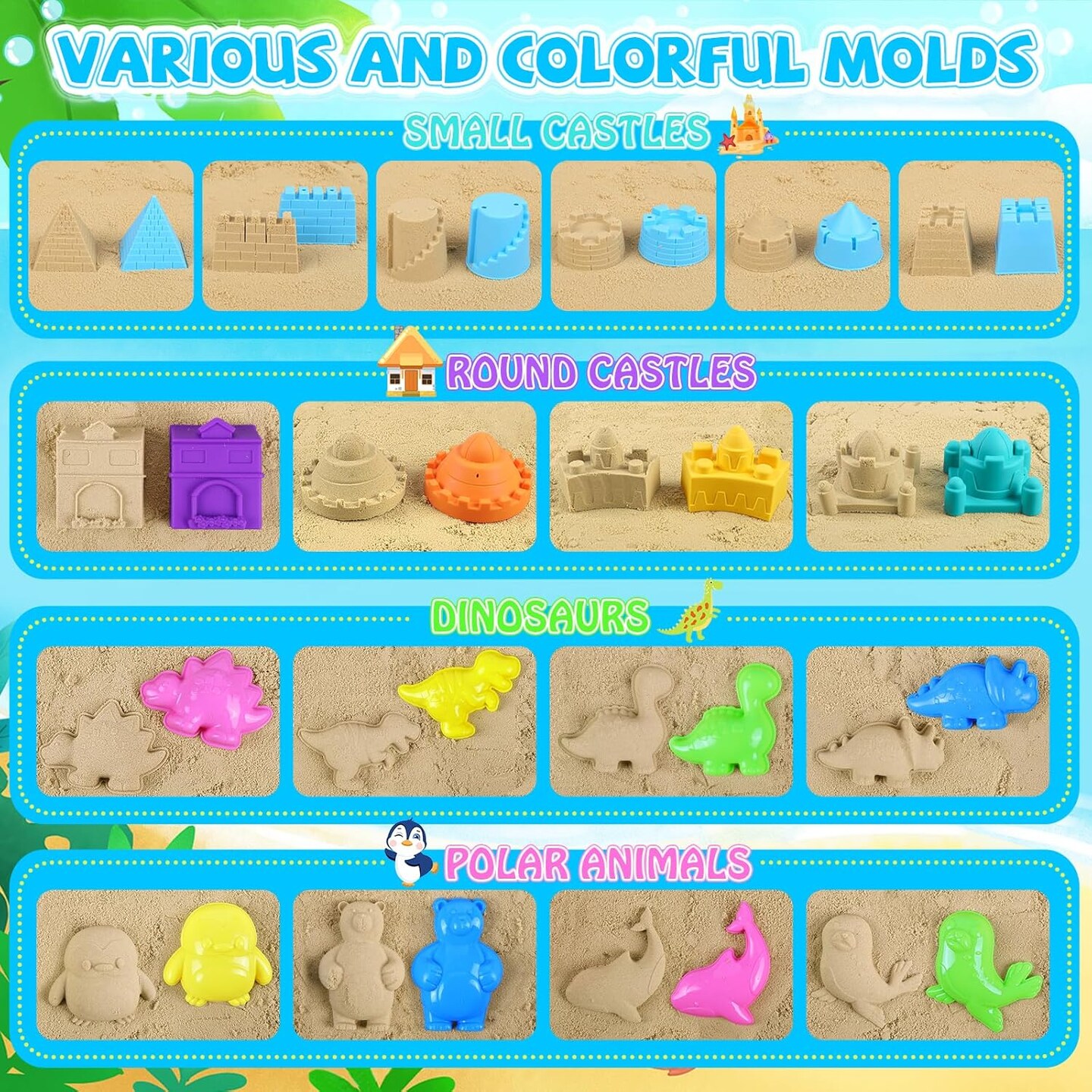 Summer Beach Toys, 45Pcs Farm Playset, Collapsible Sand Toys with Sand Buckets and Tractor Toy Set, Sand Castle Building Kit, Farm Toys, Animal Toys, Mesh Bag, Travel Beach Toys for Kids Ages 4-8
