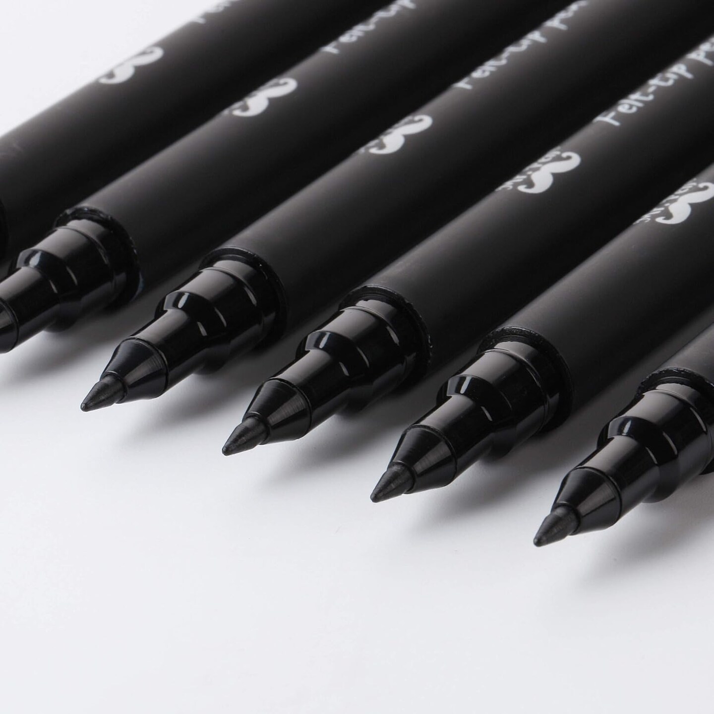 Felt Tip Pens, Black Pens, Pack of 6, Fast Dry, No Smear, Fine Point Pens Black, Black Felt Tip Pens, Bible Journaling Pens, Felt Pens, Planner Markers, Pens for Journaling